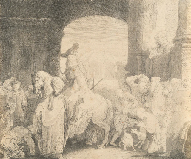 The Triumph of Mordecai Rembrandt Harmensz. van Rijn