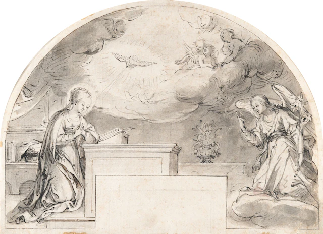 The Annunciation of the Virgin Peter Candid (Werkstatt)