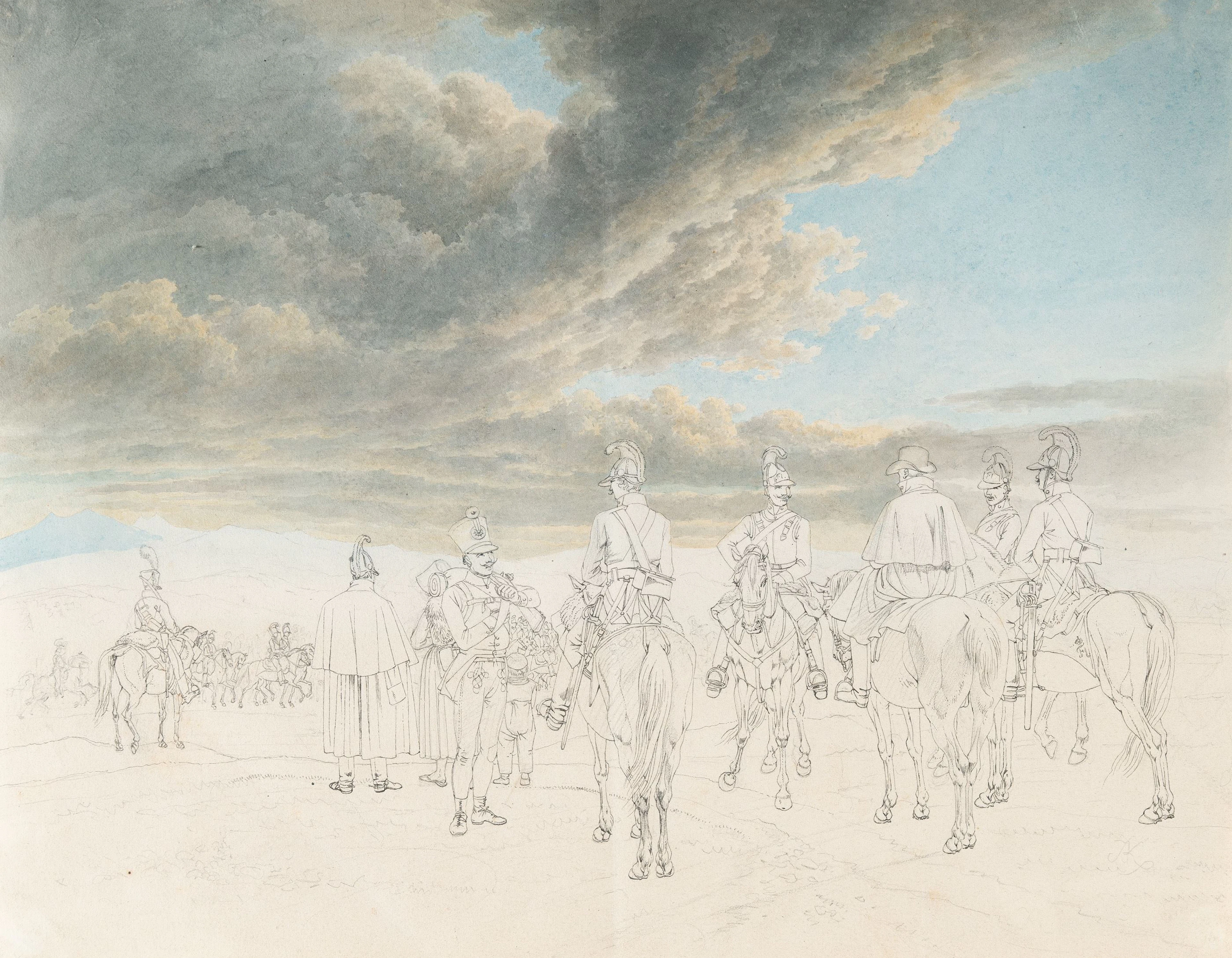 Cavalry under a cloudy sky Johann Adam Klein