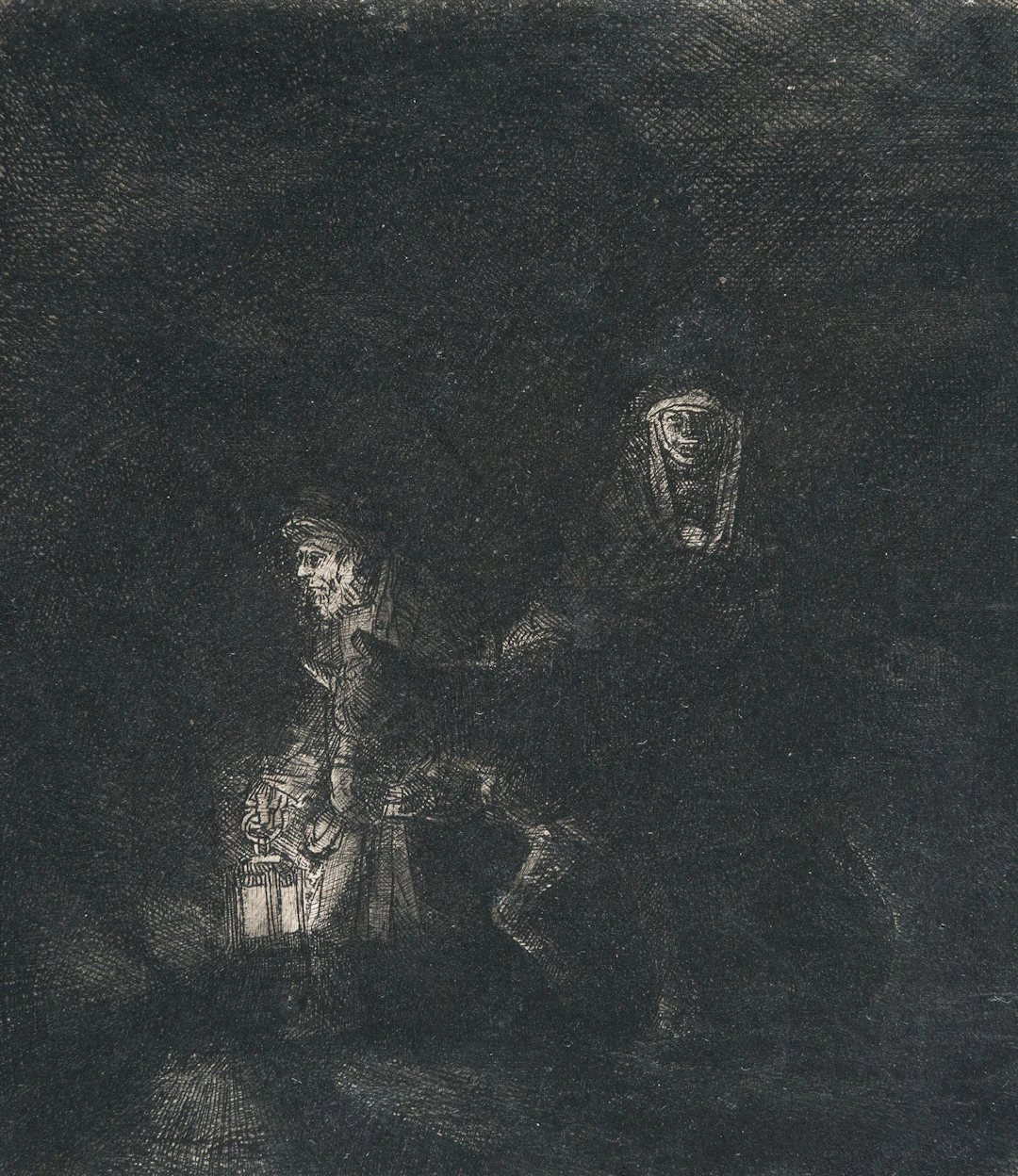 The Flight into Egypt: A Night Piece Rembrandt Harmensz. van Rijn
