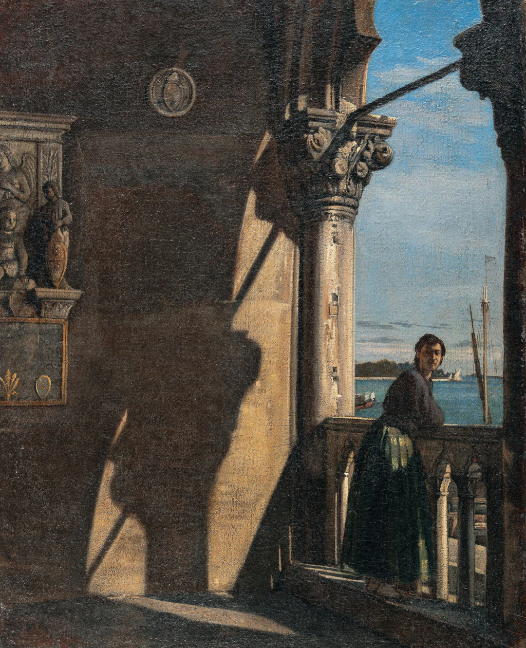 On the balustrade of the Palazzo Ducale in Venice Venezianisch
