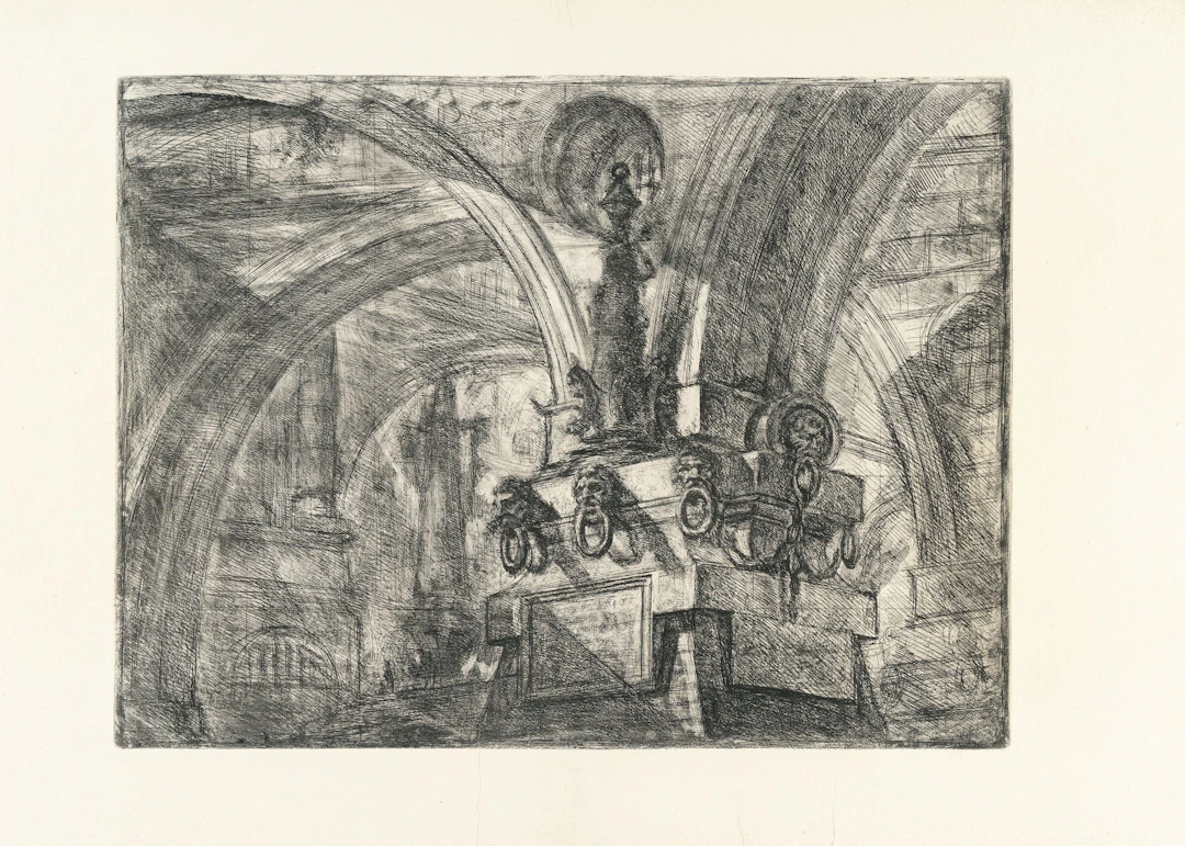 The Pier with a Lamp, from: Carceri d'Invenzione Giovanni Battista Piranesi