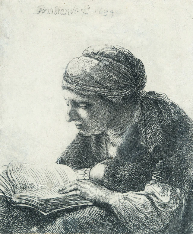 Woman Reading Rembrandt Harmensz. van Rijn