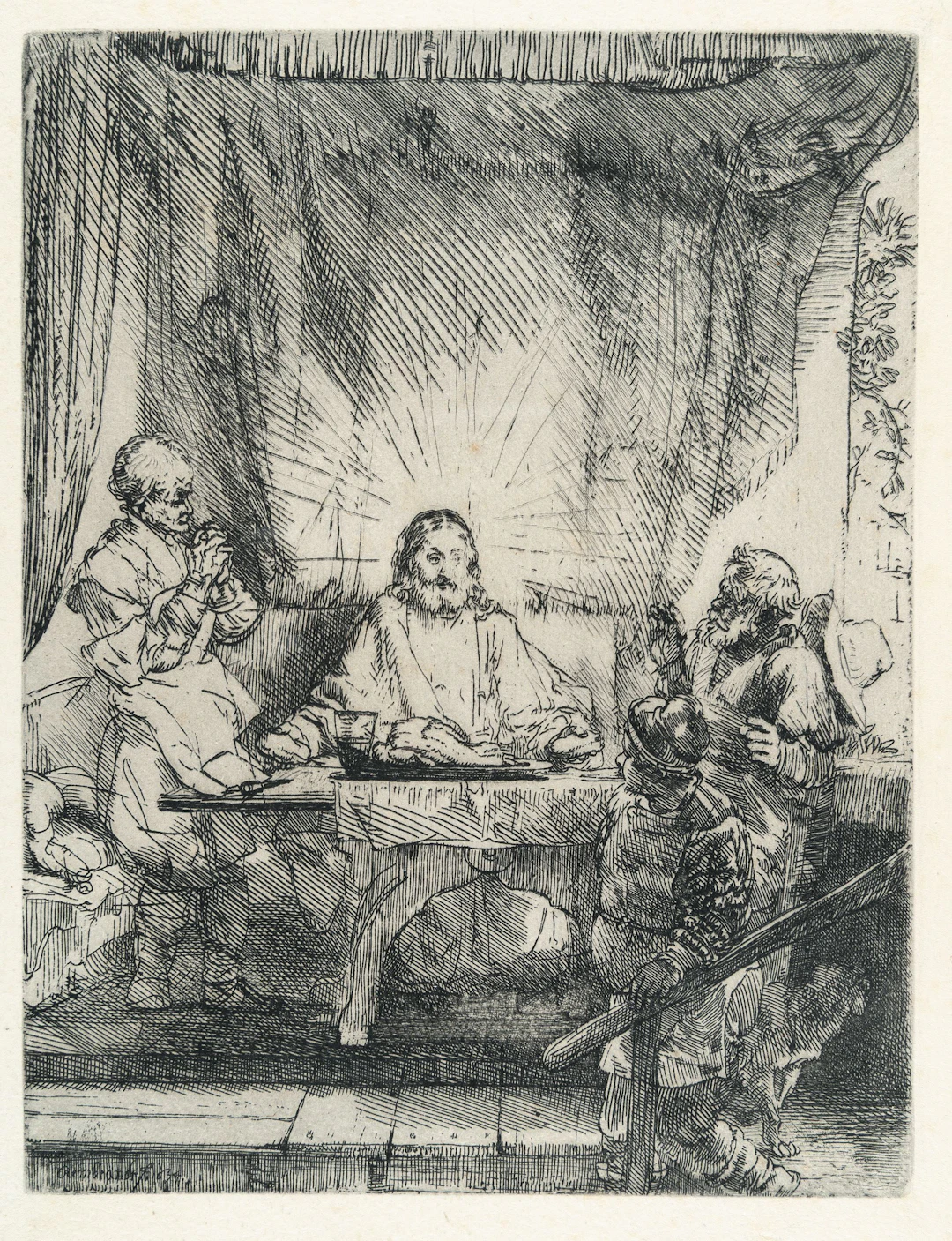 Christ at Emmaus: The Larger Plate Rembrandt Harmensz. van Rijn