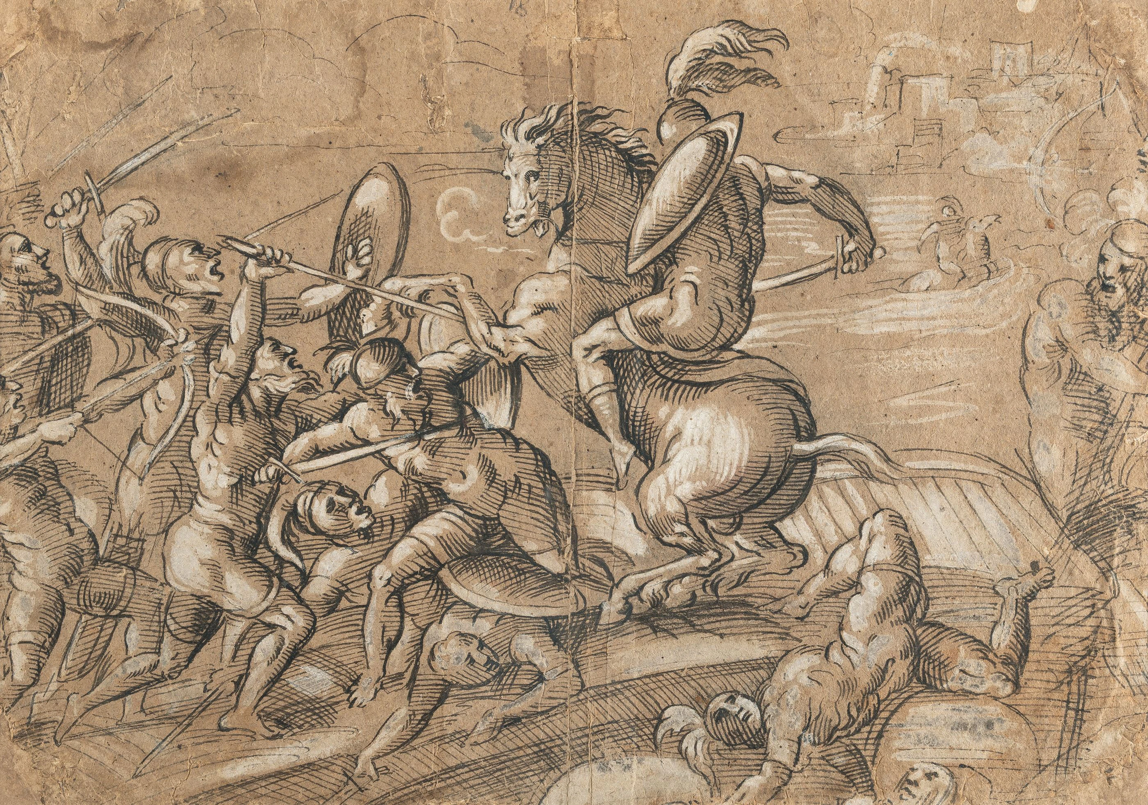 Fresco design for the Battle of the Huns Wilhelm von Kaulbach