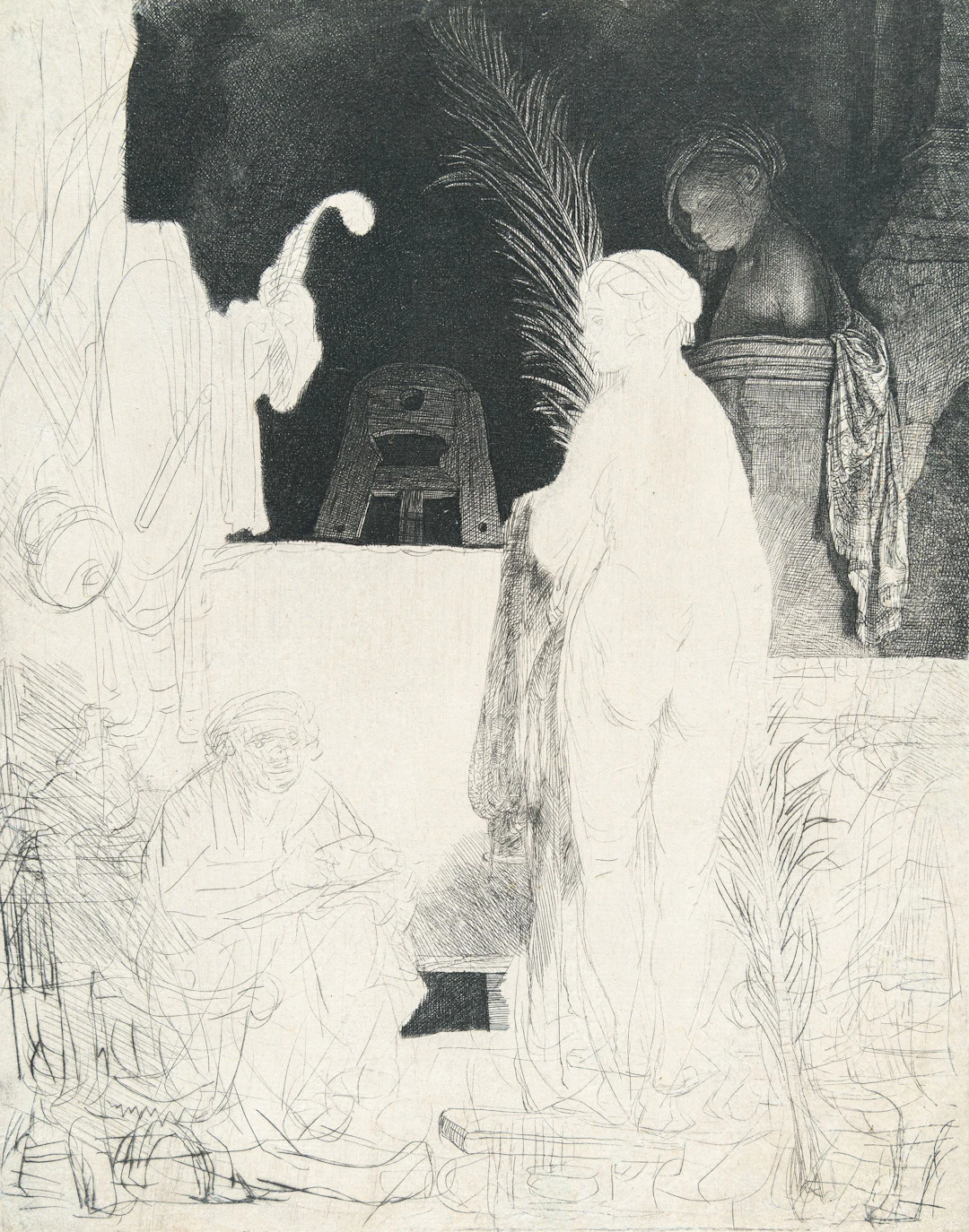 The Artist Drawing from the Model ('Het Beeldt van Pigmalion') Rembrandt