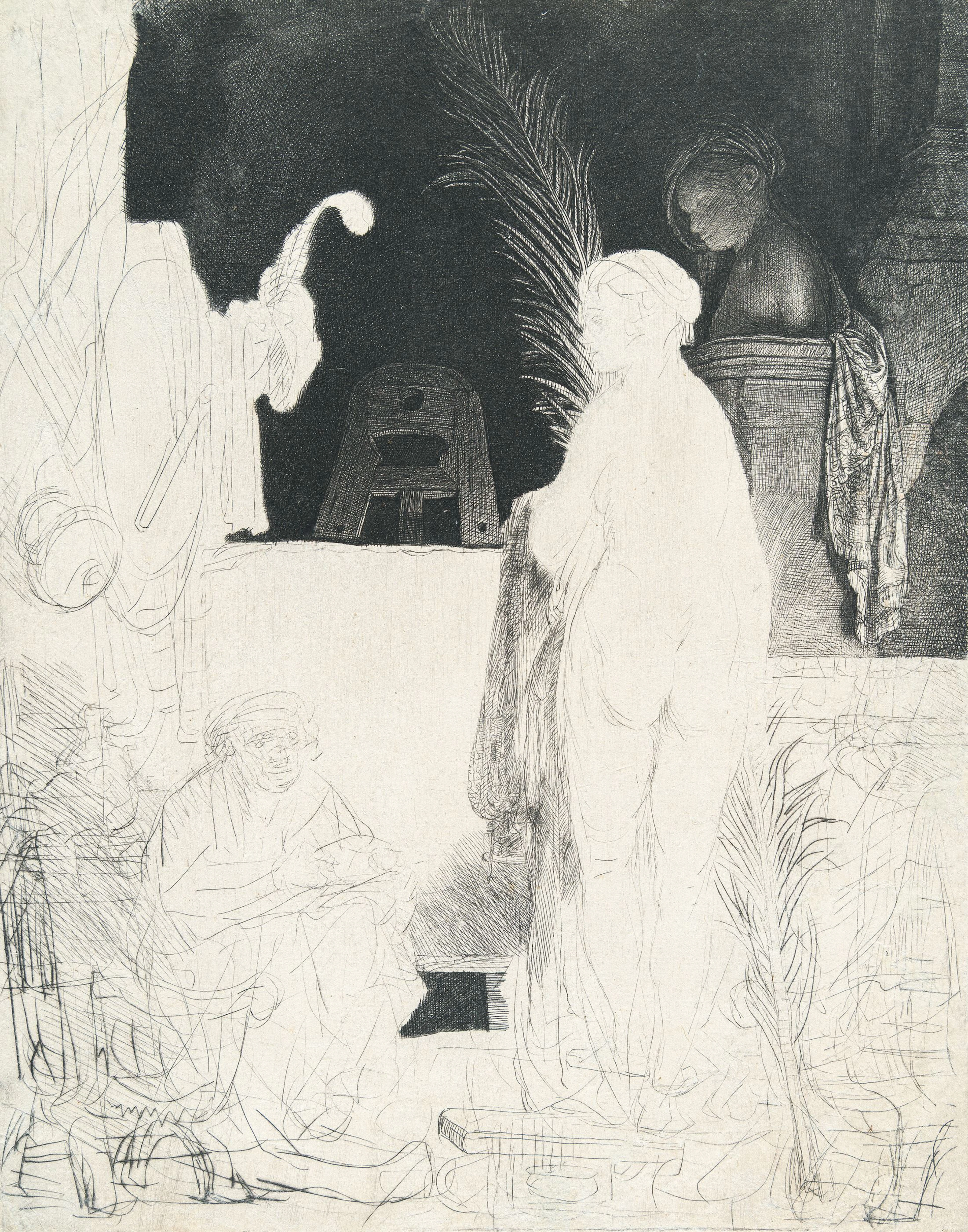 The Artist Drawing from the Model ('Het Beeldt van Pigmalion') Rembrandt