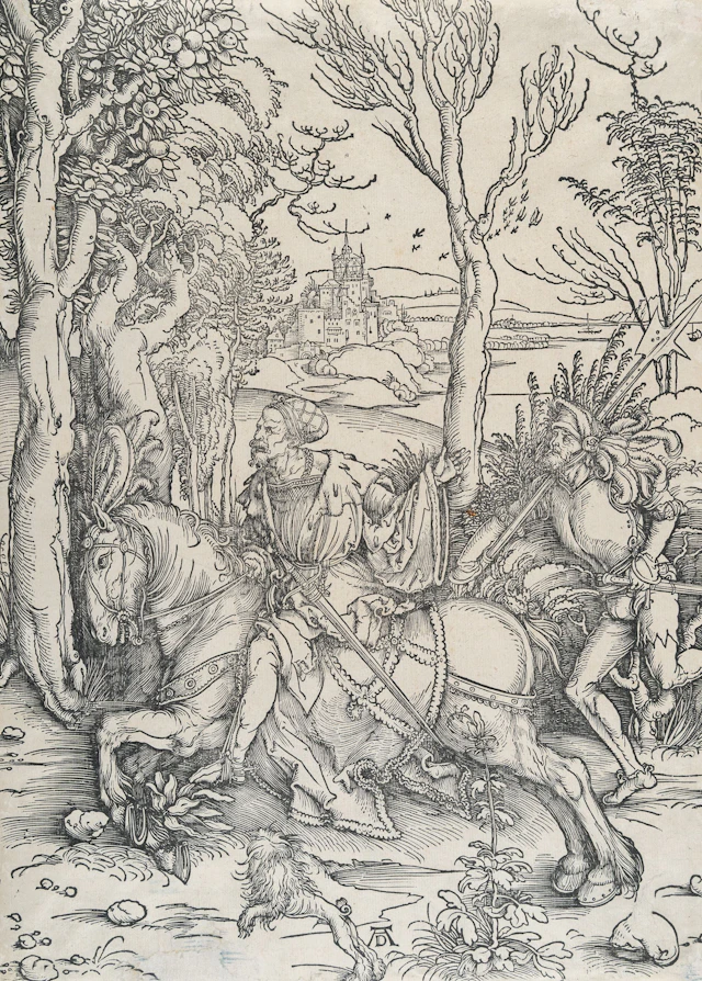The Knight and the Lansquenet Albrecht Dürer
