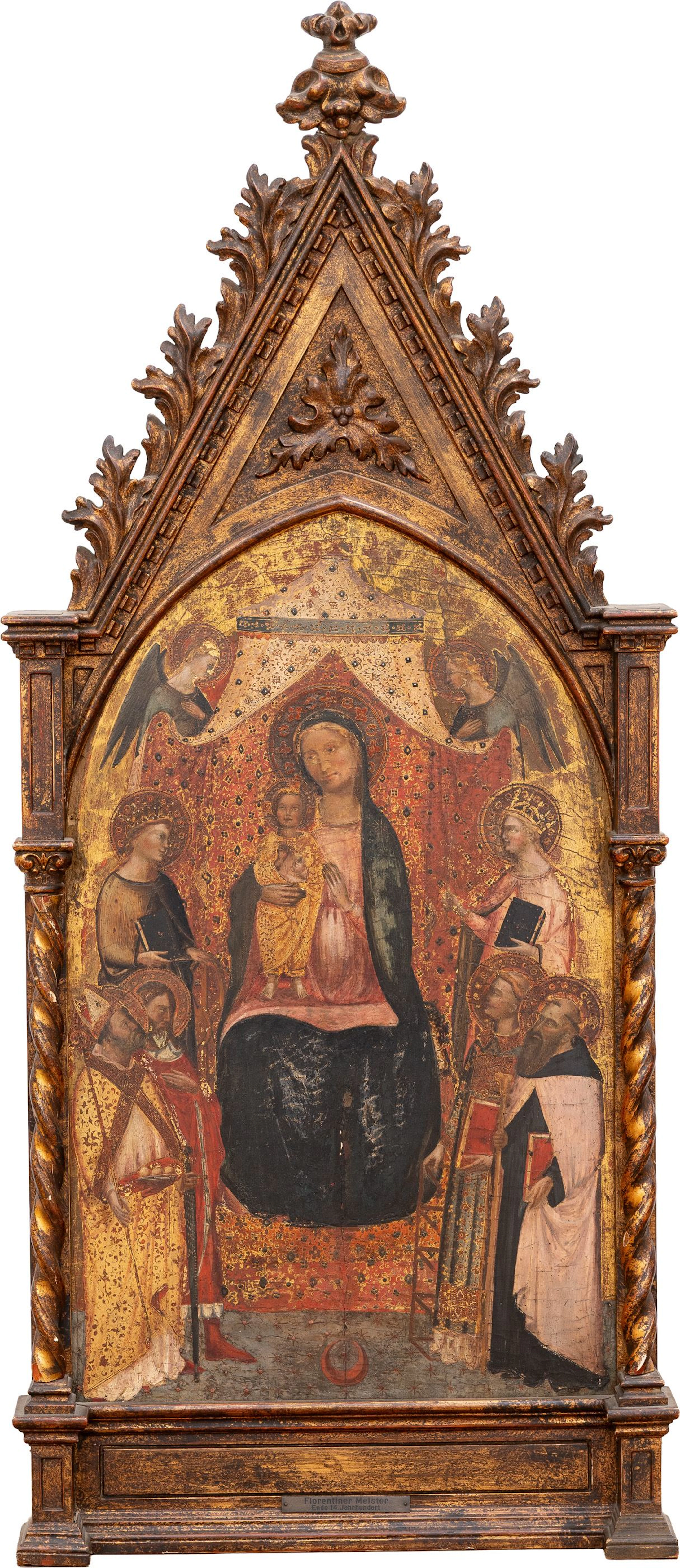 Madonna Enthroned with the Infant Jesus Bestowing a Blessing, Surrounded