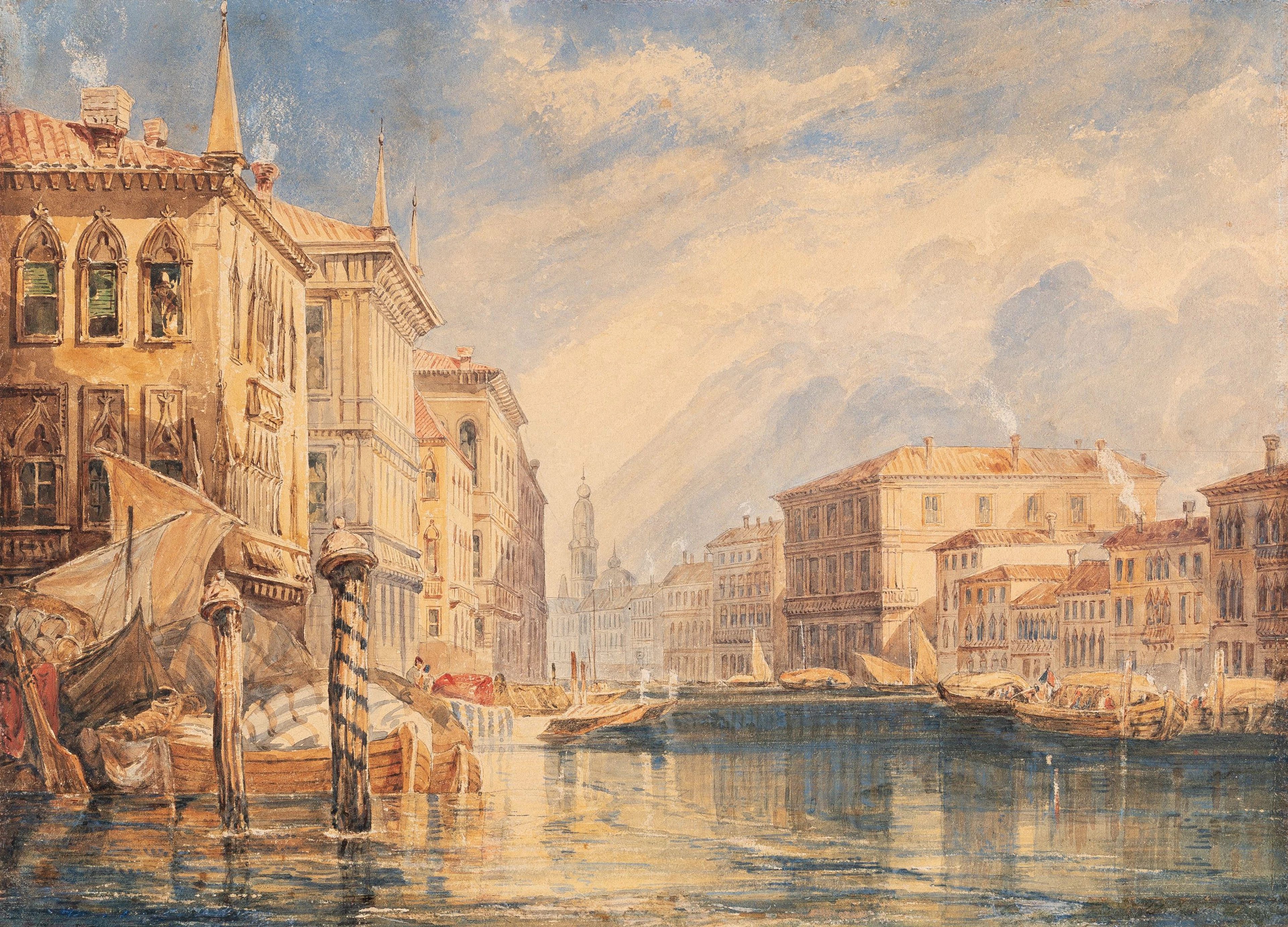 View of the Grand Canal in the evening light William Wyld (zugeschrieben)