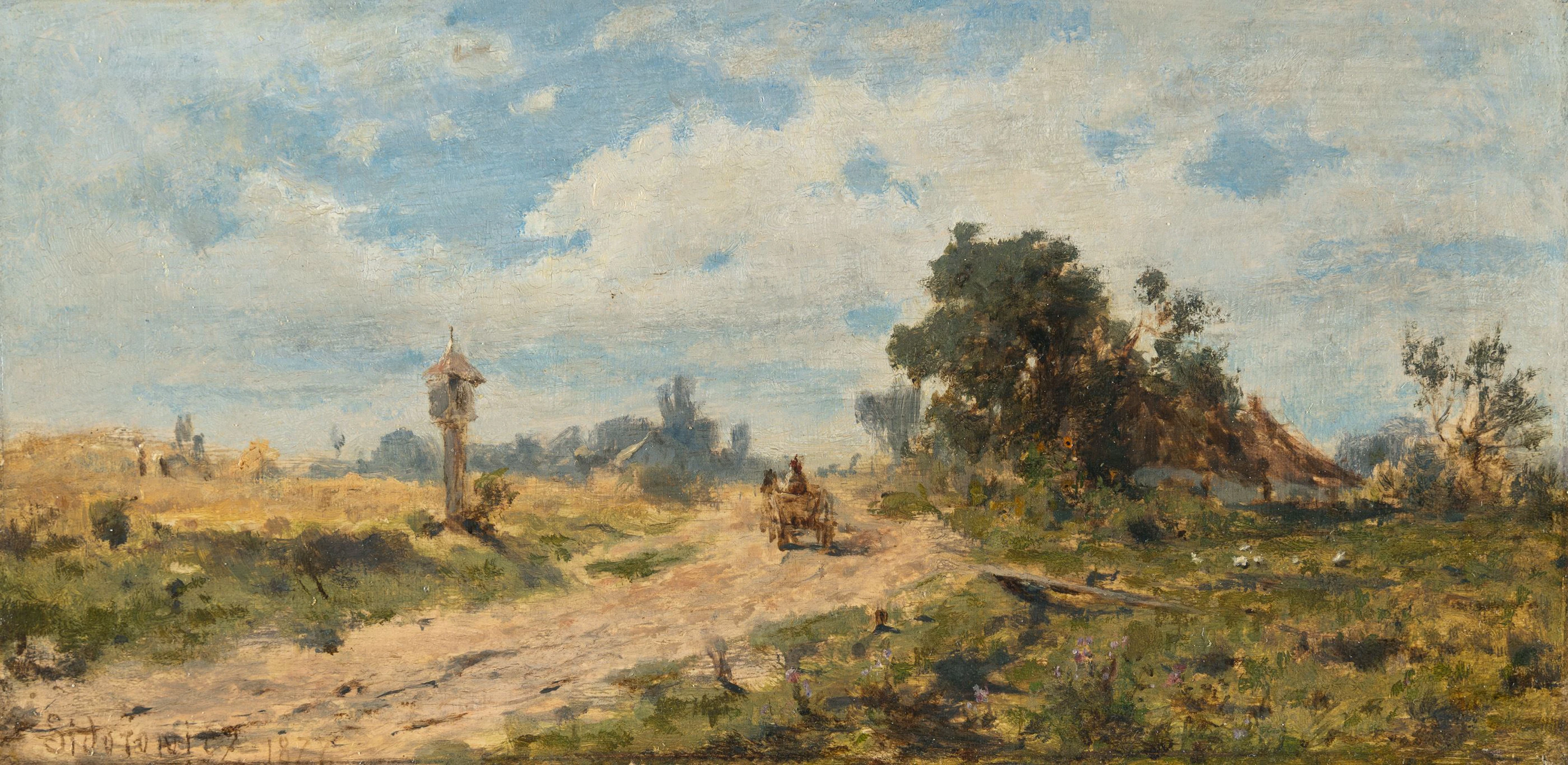 A cart on a country lane Zygmunt Sidorowicz