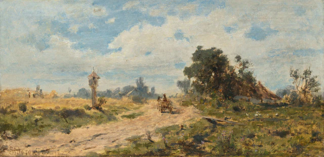 A cart on a country lane Zygmunt Sidorowicz