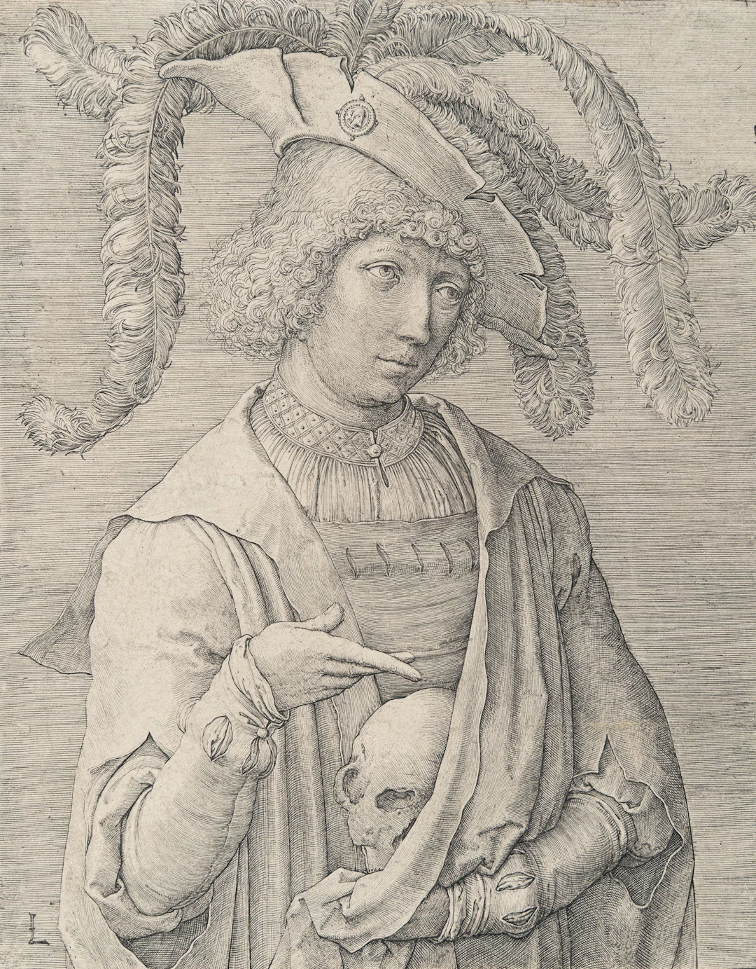 Young Man with a Skull Lucas van Leyden