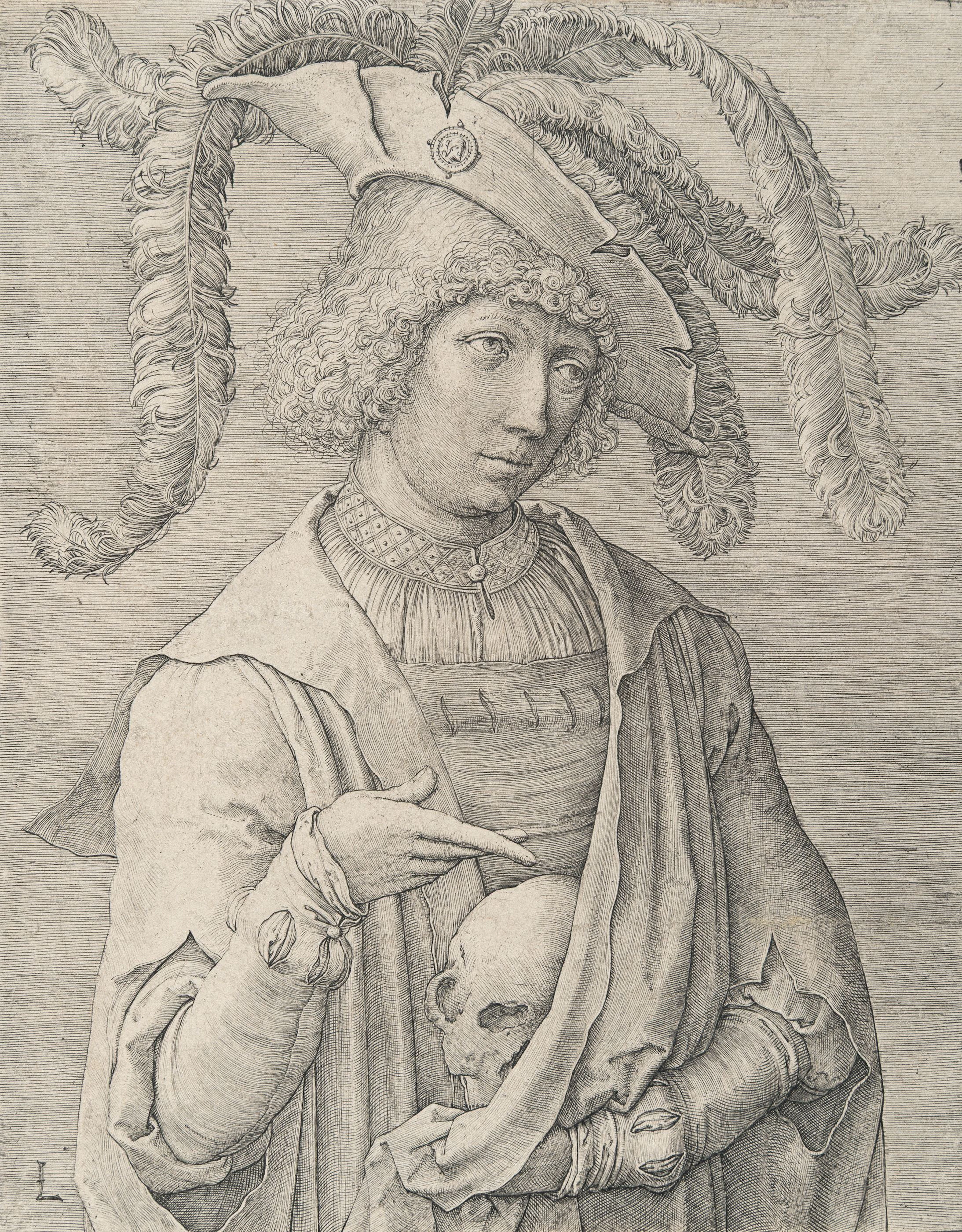 Young Man with a Skull Lucas van Leyden