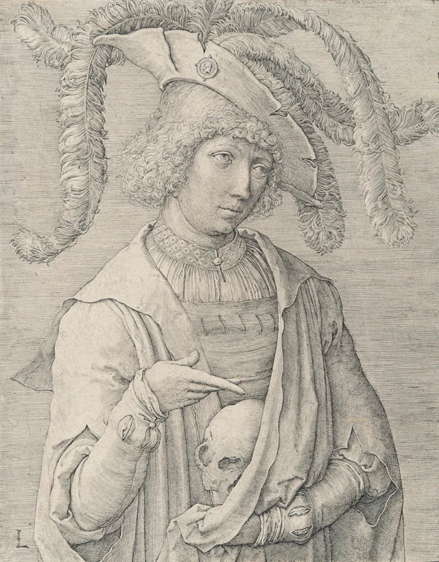 Young Man with a Skull Lucas van Leyden