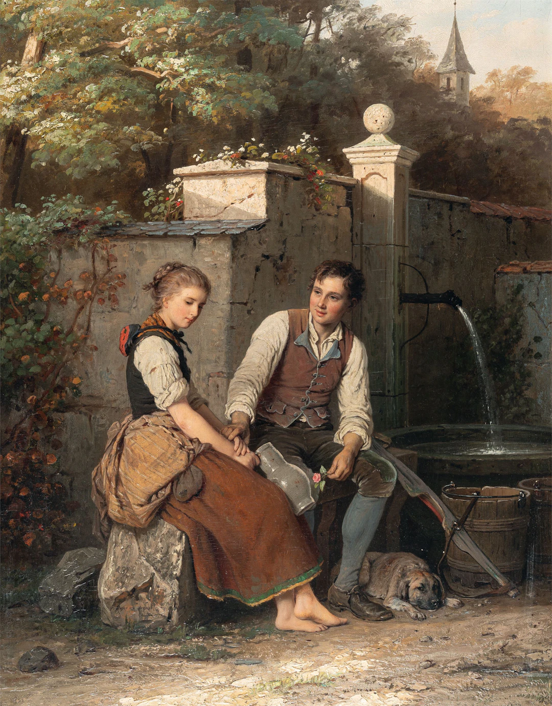 Lovers by the Fountain Johann Georg Meyer von Bremen