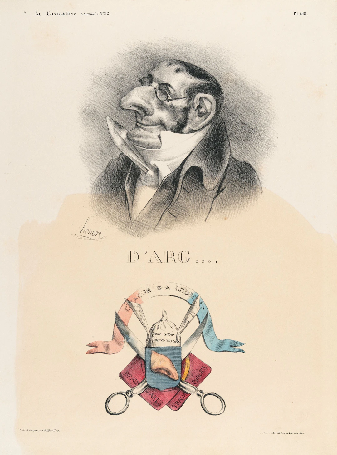 6 Plates, from: La Caricature, Lithographie Mensuelle Honoré Daumier