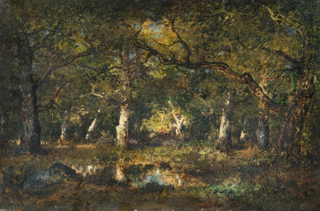 Woodland and Pond Narcisse Diaz de La Peña