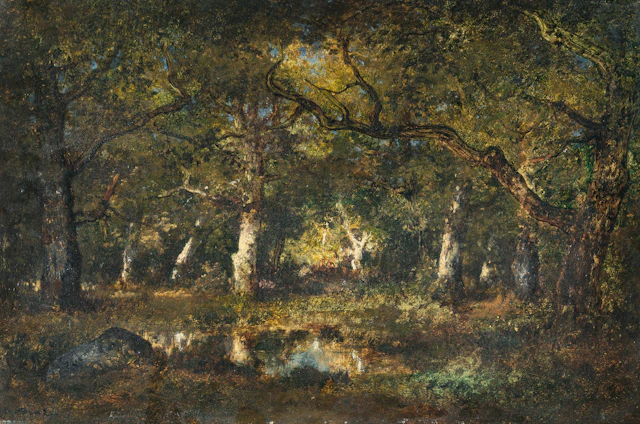 Woodland and Pond Narcisse Diaz de La Peña