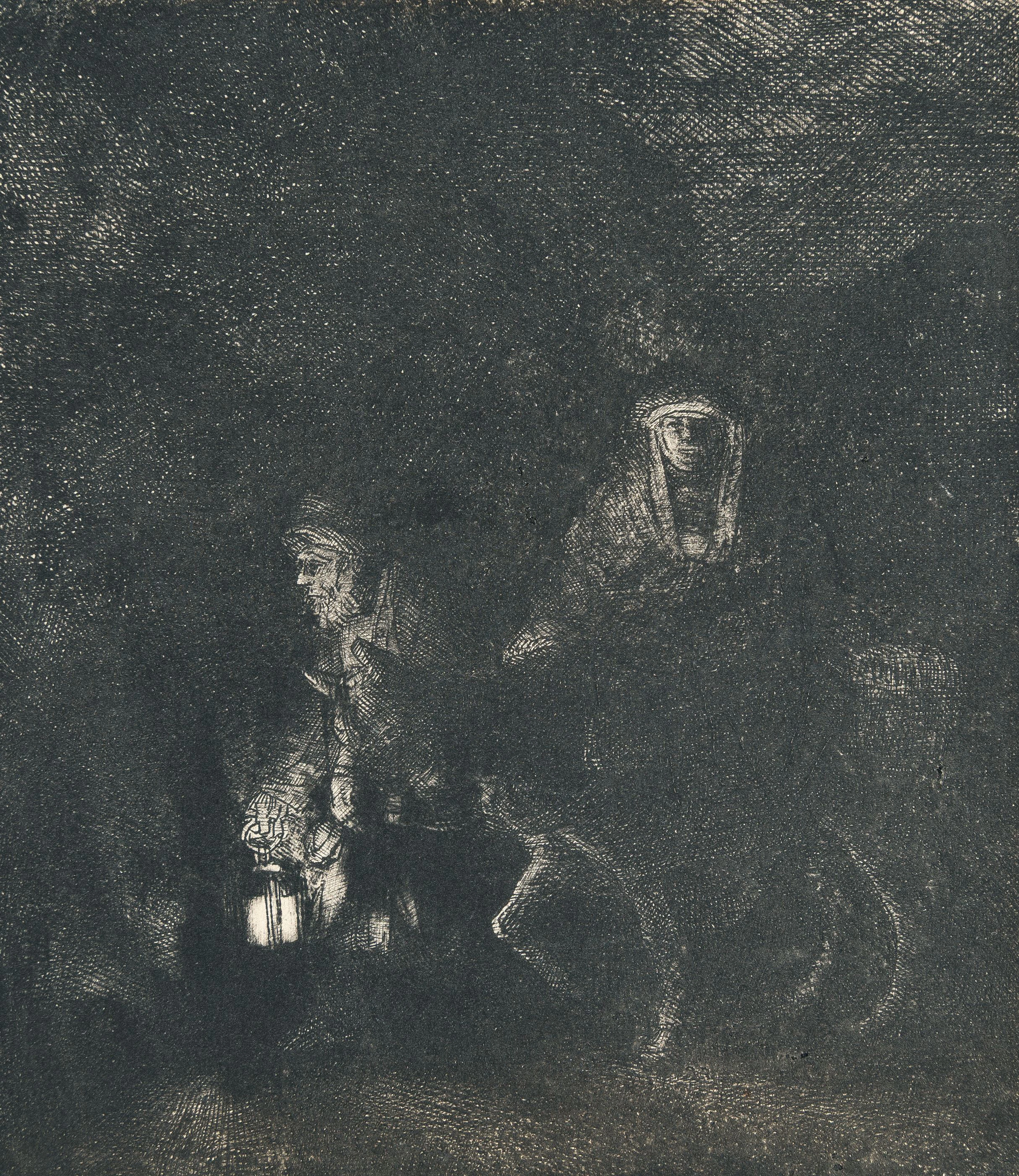 The Flight into Egypt: A Night Piece Rembrandt Harmensz. van Rijn