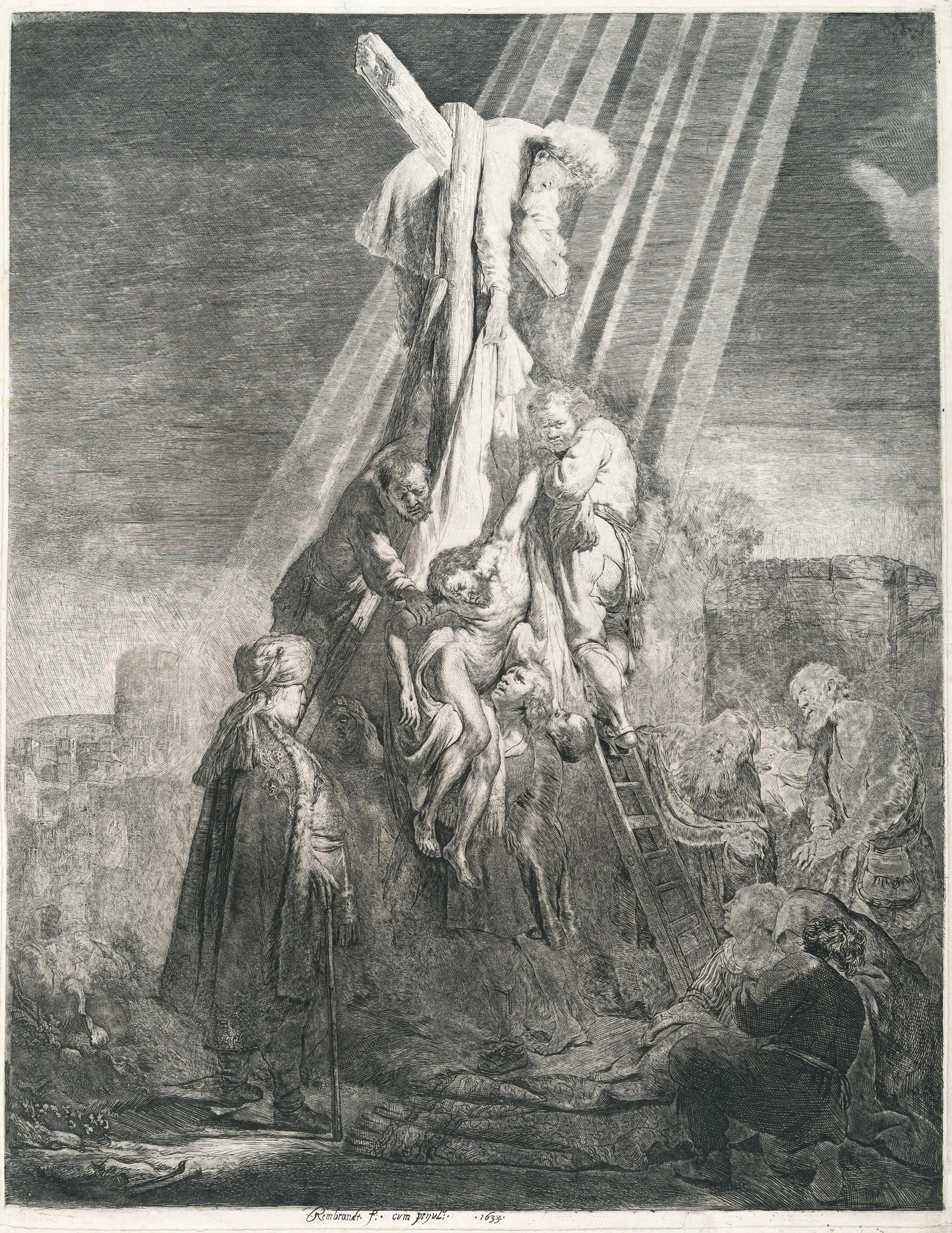 The Descent from the Cross: Second Plate Rembrandt Harmensz. van Rijn