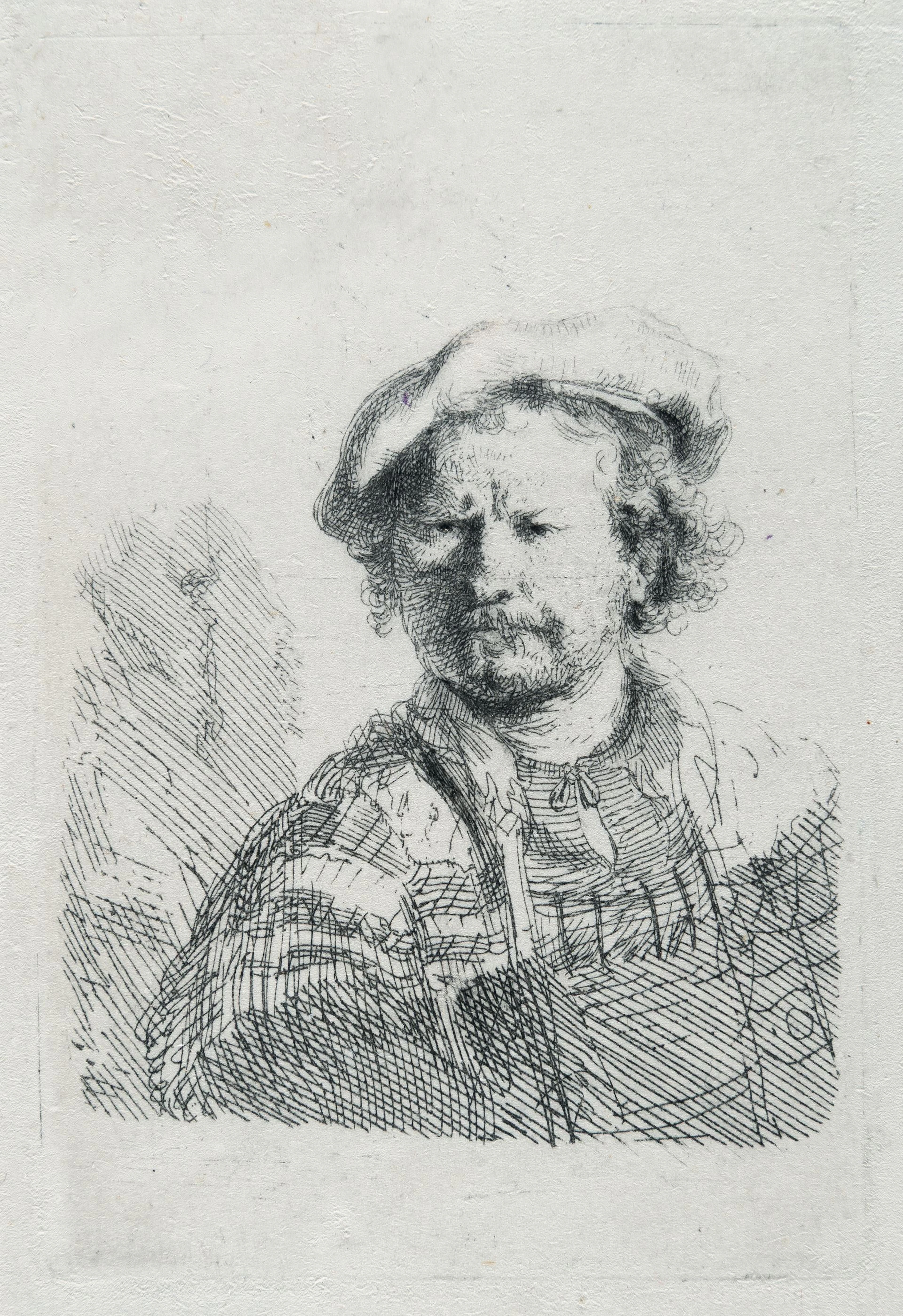 Self-Portrait in a Flat Cap and Embroidered Dress Rembrandt Harmensz. van Rijn