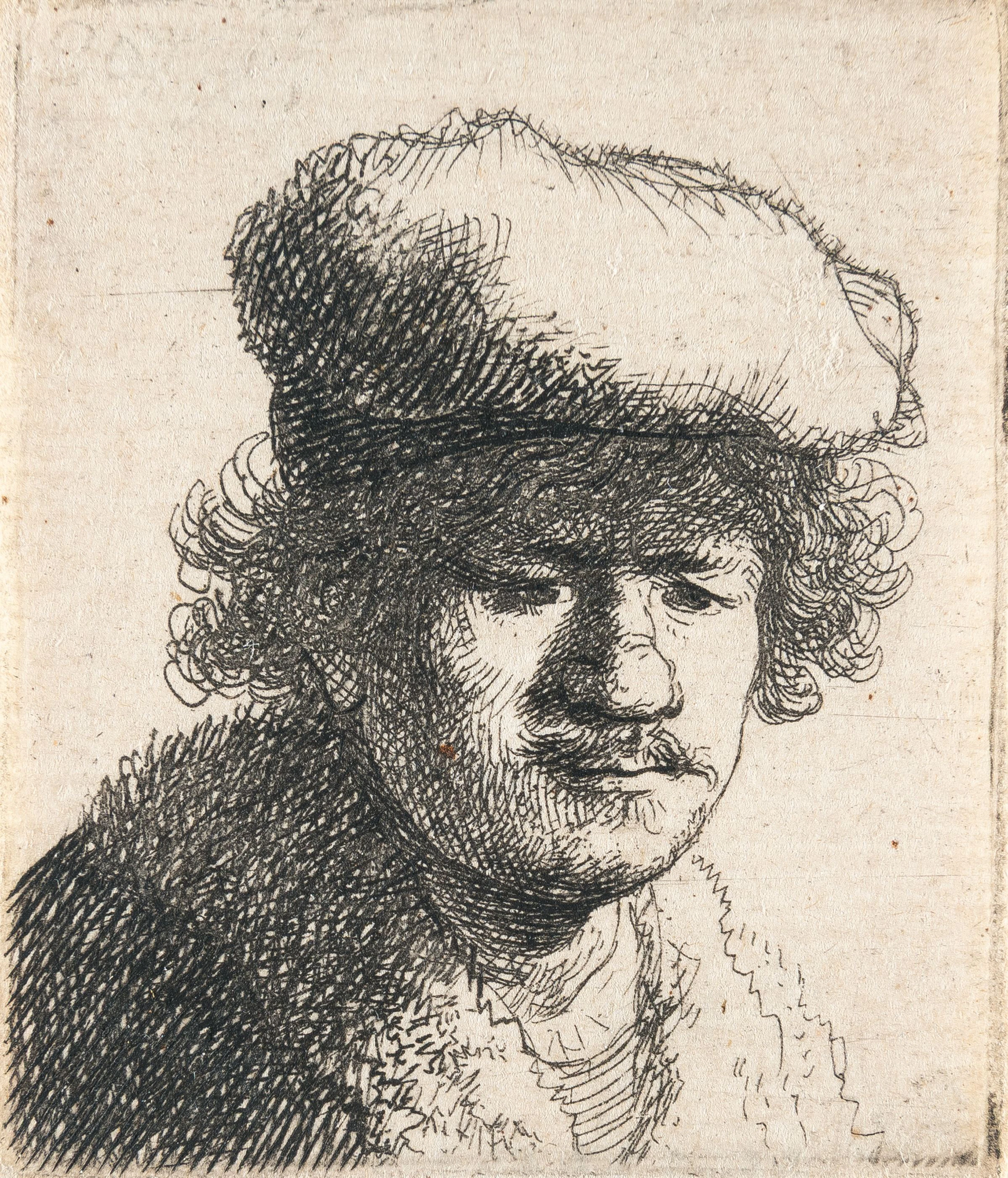 Self-Portrait with Cap Pulled Forward Rembrandt Harmensz. van Rijn
