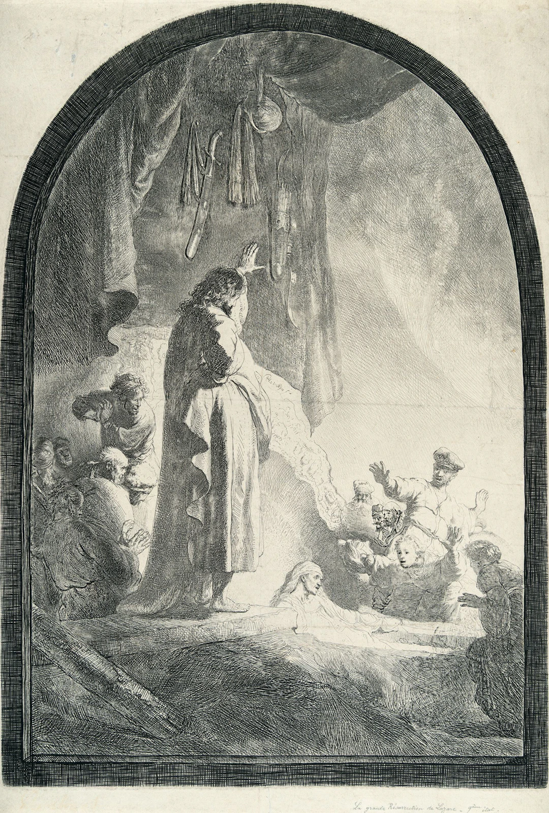 The Raising of Lazarus: The Larger Plate Rembrandt Harmensz. van Rijn