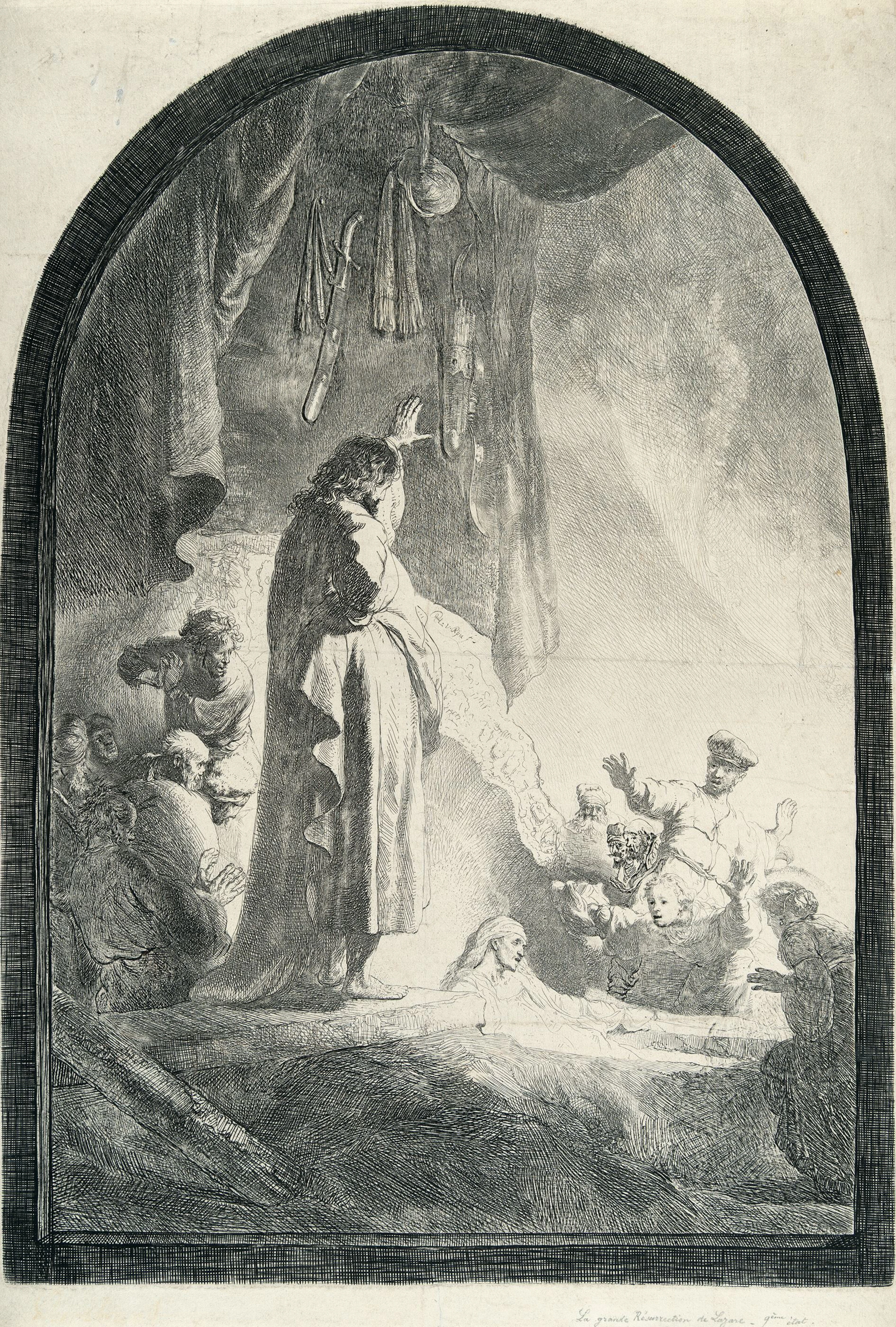 The Raising of Lazarus: The Larger Plate Rembrandt Harmensz. van Rijn