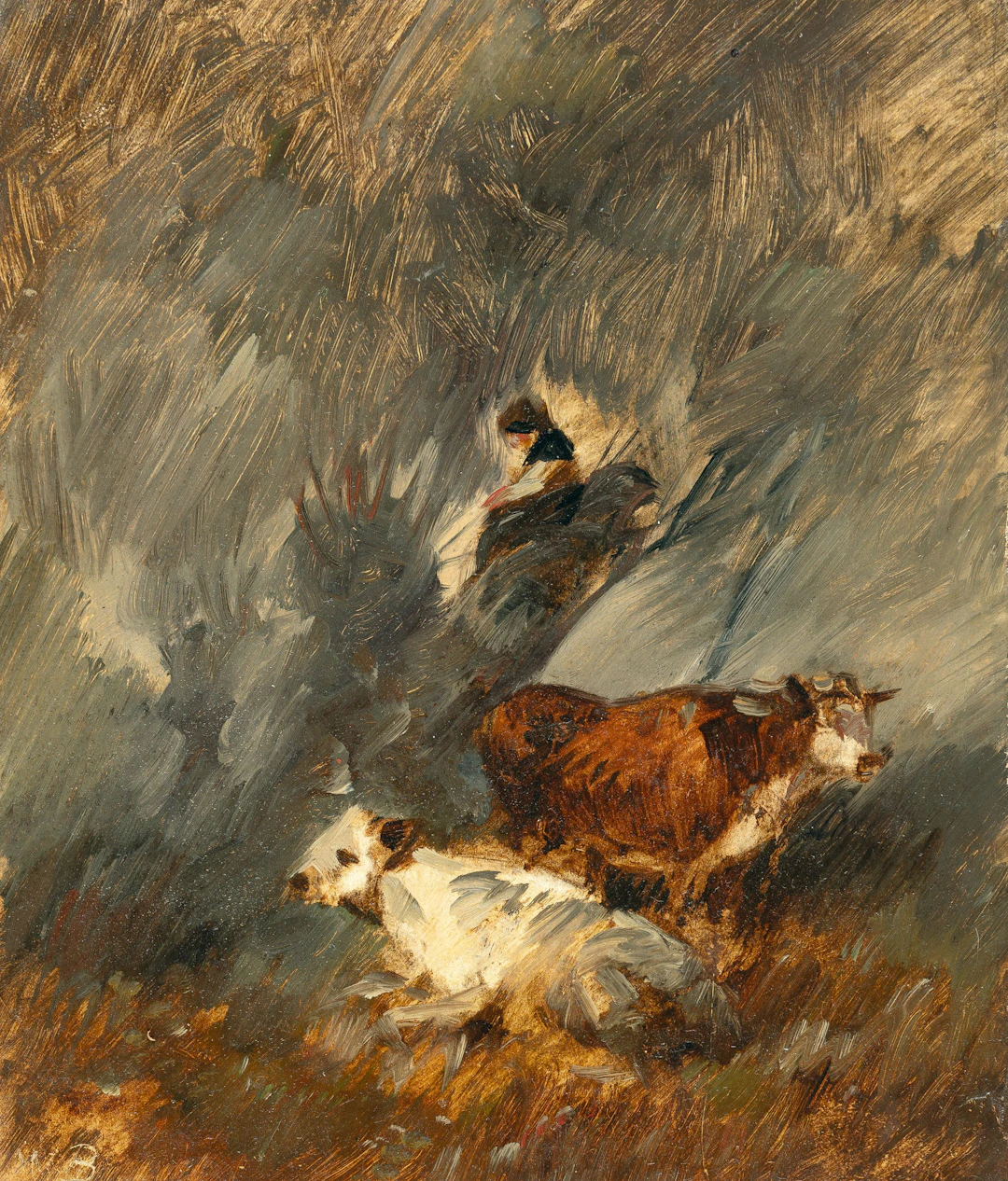 Two Cows and a Shepherdess Wilhelm Busch