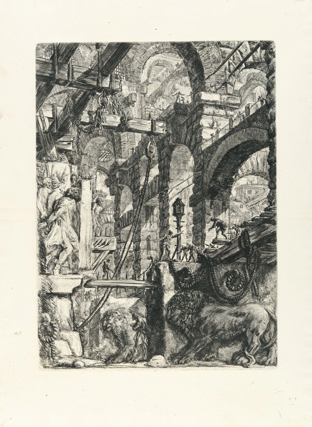 The Lion Bas-Reliefs, from: Carceri d'Invenzione Giovanni Battista Piranesi