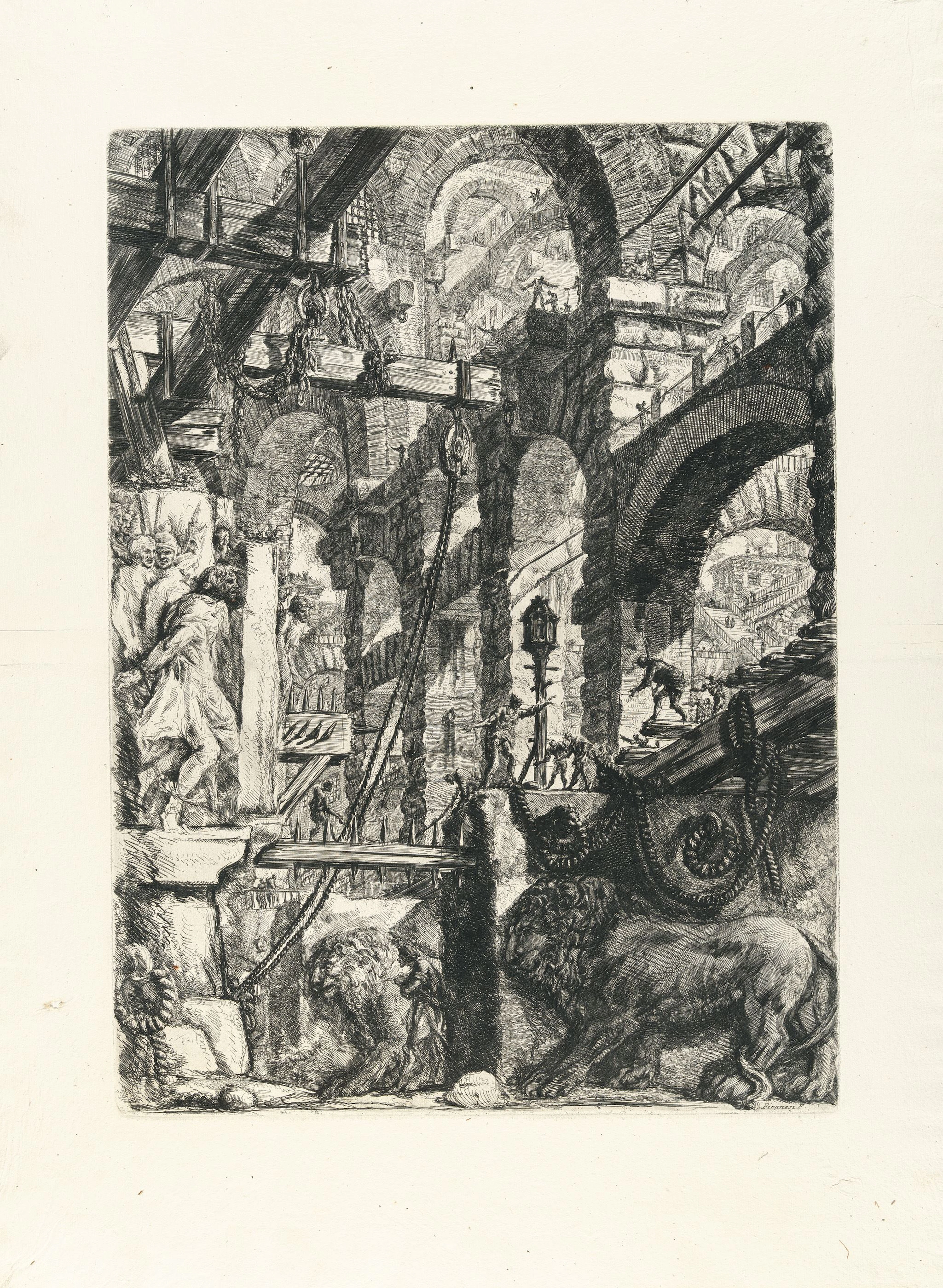 The Lion Bas-Reliefs, from: Carceri d'Invenzione Giovanni Battista Piranesi