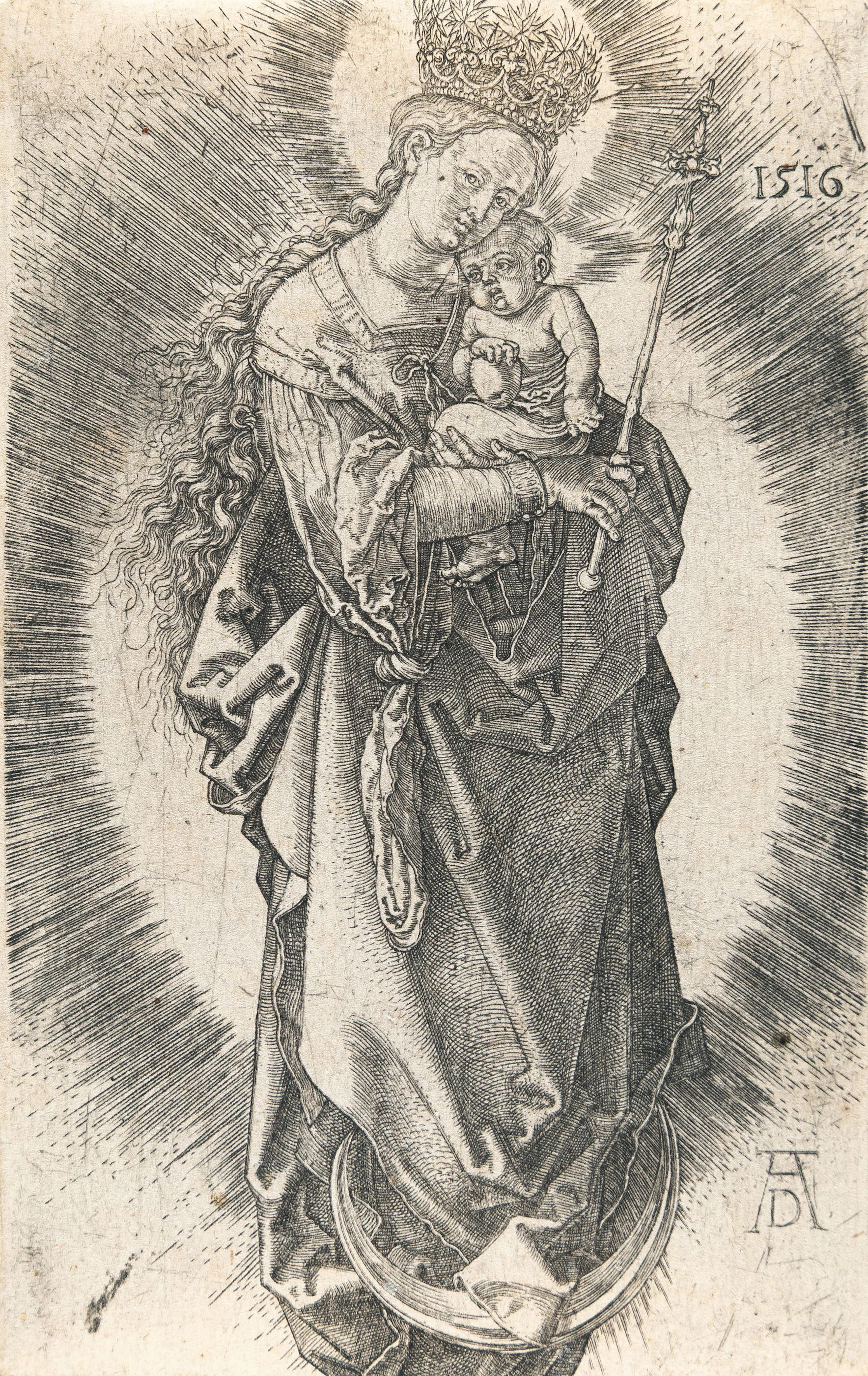 The Virgin on the Crescent with a Scepter and a Starry Crown Albrecht Dürer