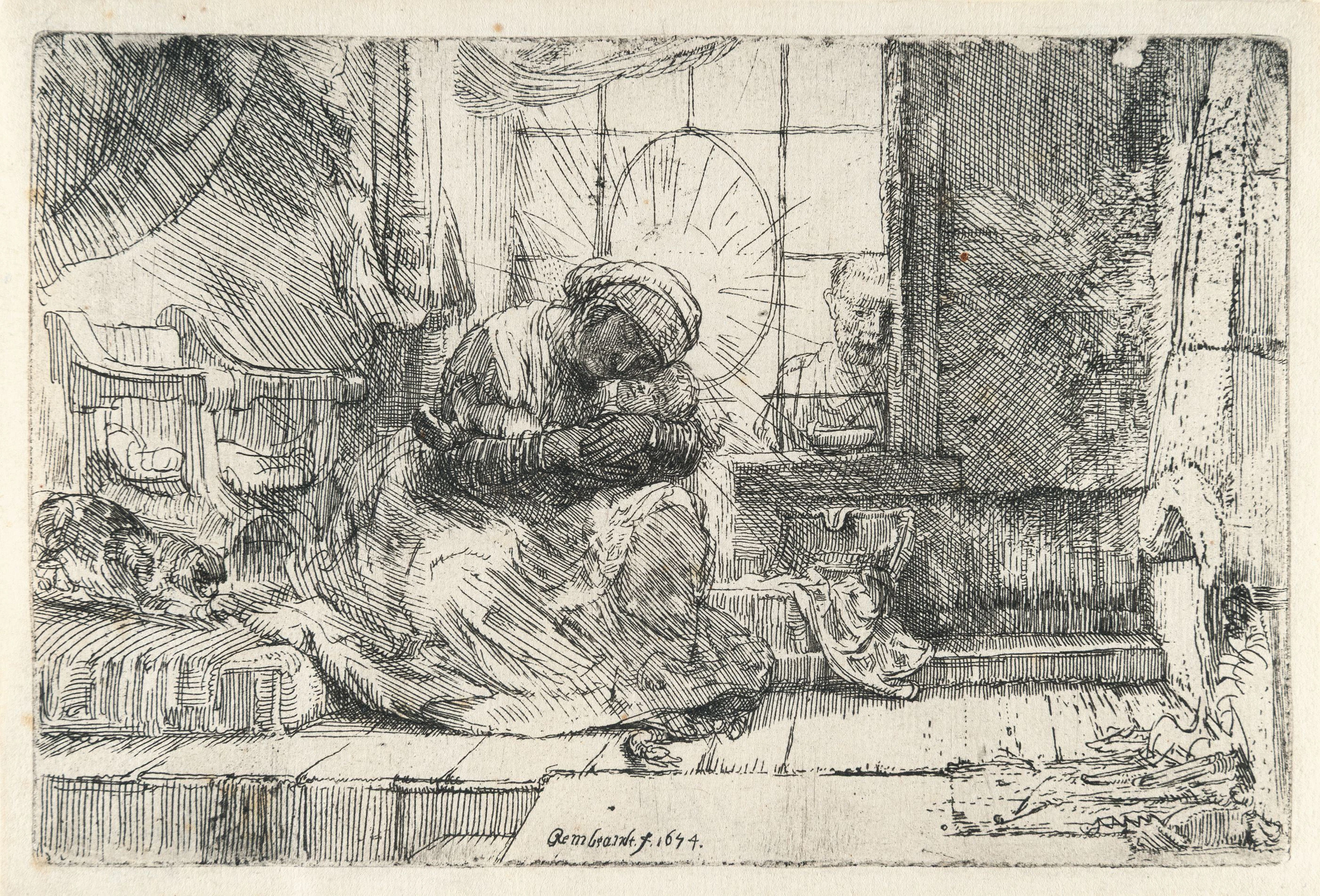 The Virgin and Child with the Cat and the Snake Rembrandt Harmensz. van Rijn