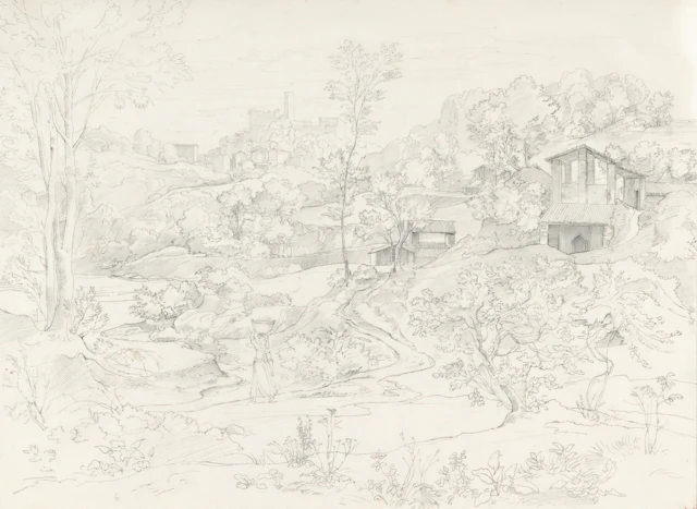 View of Olevano Heinrich Reinhold