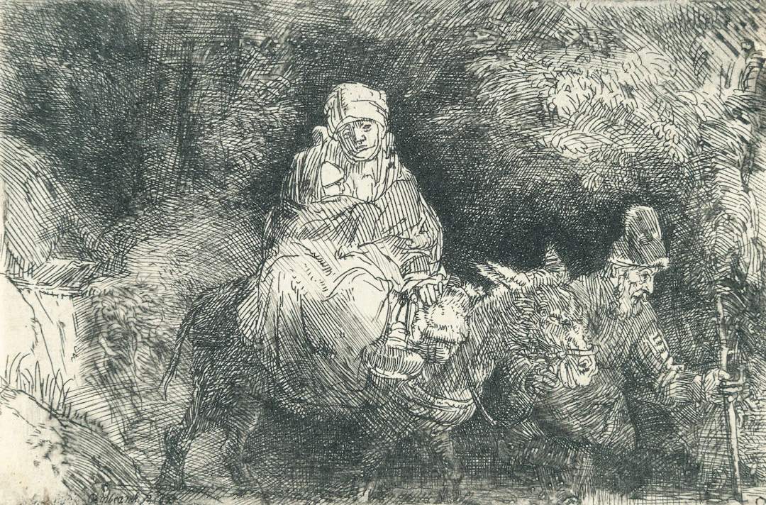 The Flight into Egypt: Crossing a Brook Rembrandt Harmensz. van Rijn