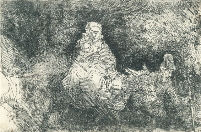 The Flight into Egypt: Crossing a Brook Rembrandt Harmensz. van Rijn