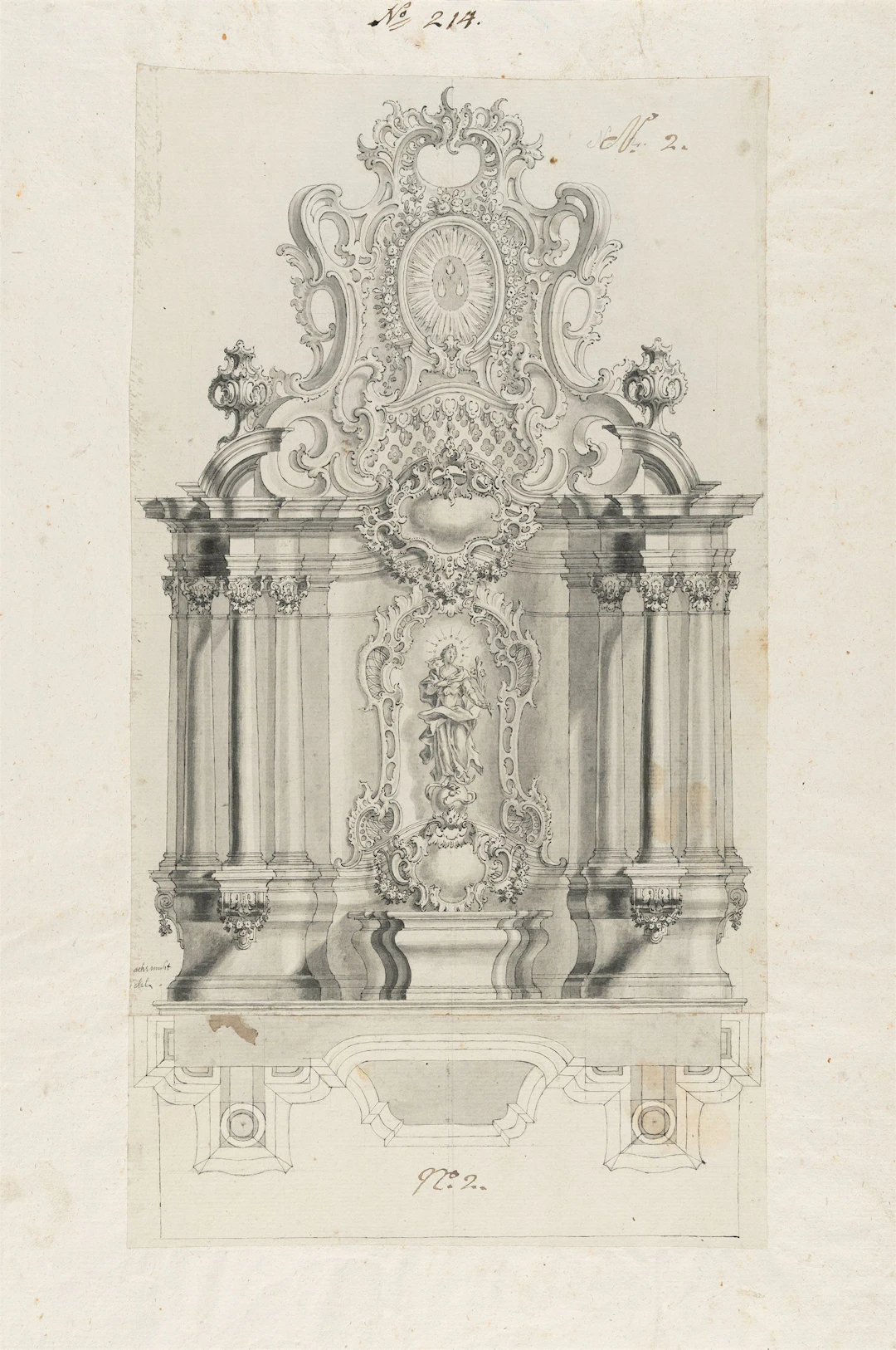 Design for a Rococo altar Jeremias Wachsmuth