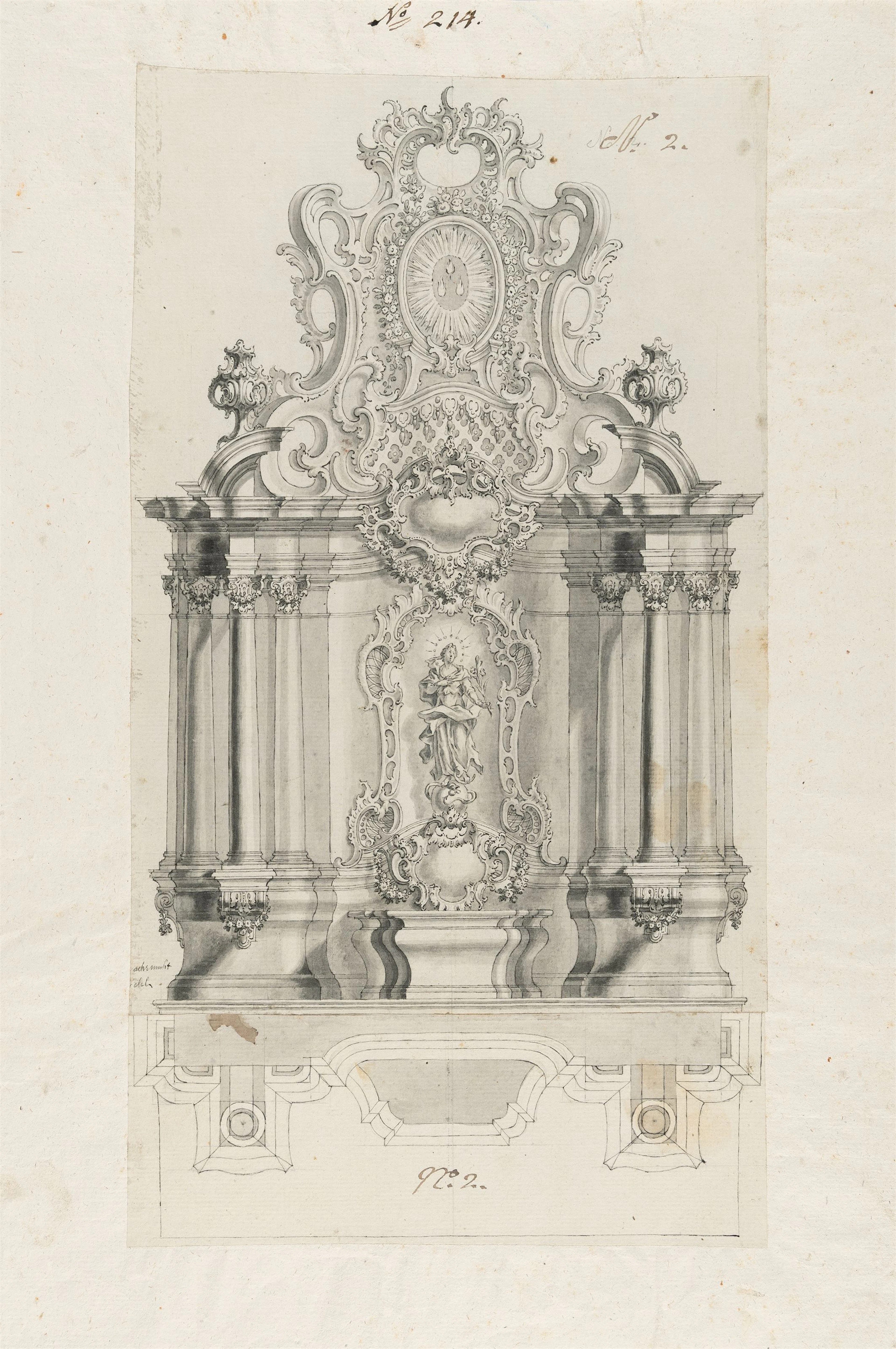 Design for a Rococo altar Jeremias Wachsmuth