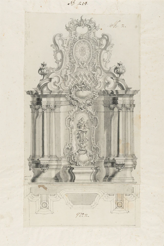 Design for a Rococo altar Jeremias Wachsmuth