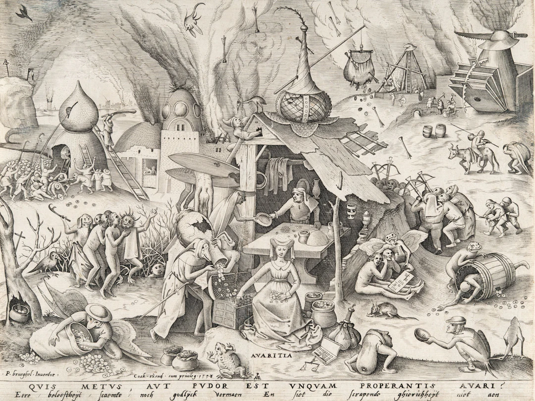 Avaritia (Greed) from: The Seven Deadly Sins After Pieter Bruegel The Elder