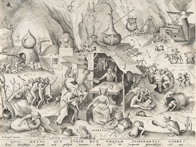 Avaritia (Greed) from: The Seven Deadly Sins After Pieter Bruegel The Elder