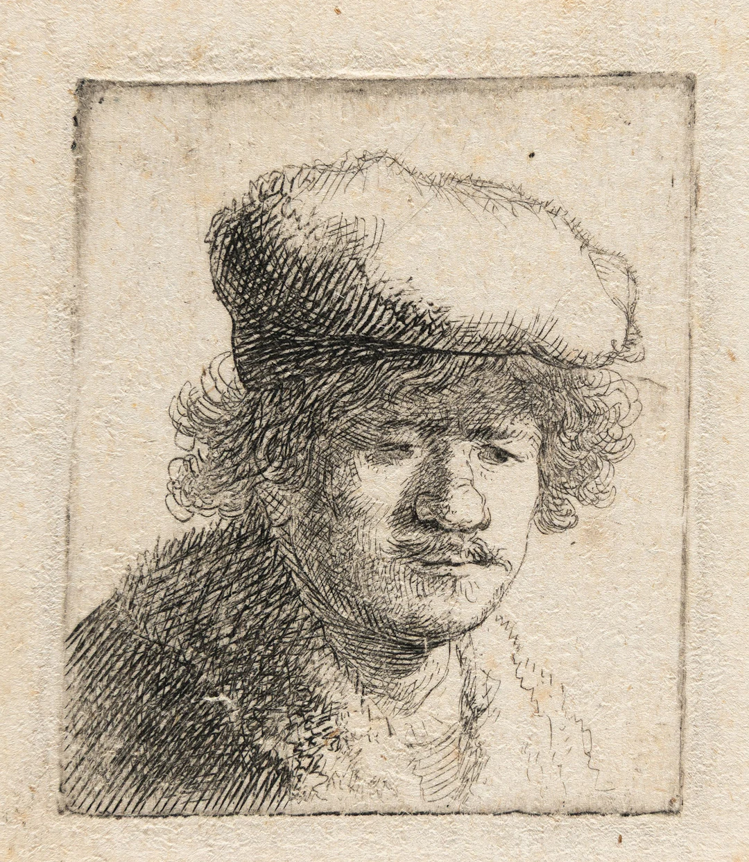 Self-Portrait with a Cap Pulled Forward Rembrandt Harmensz. van Rijn
