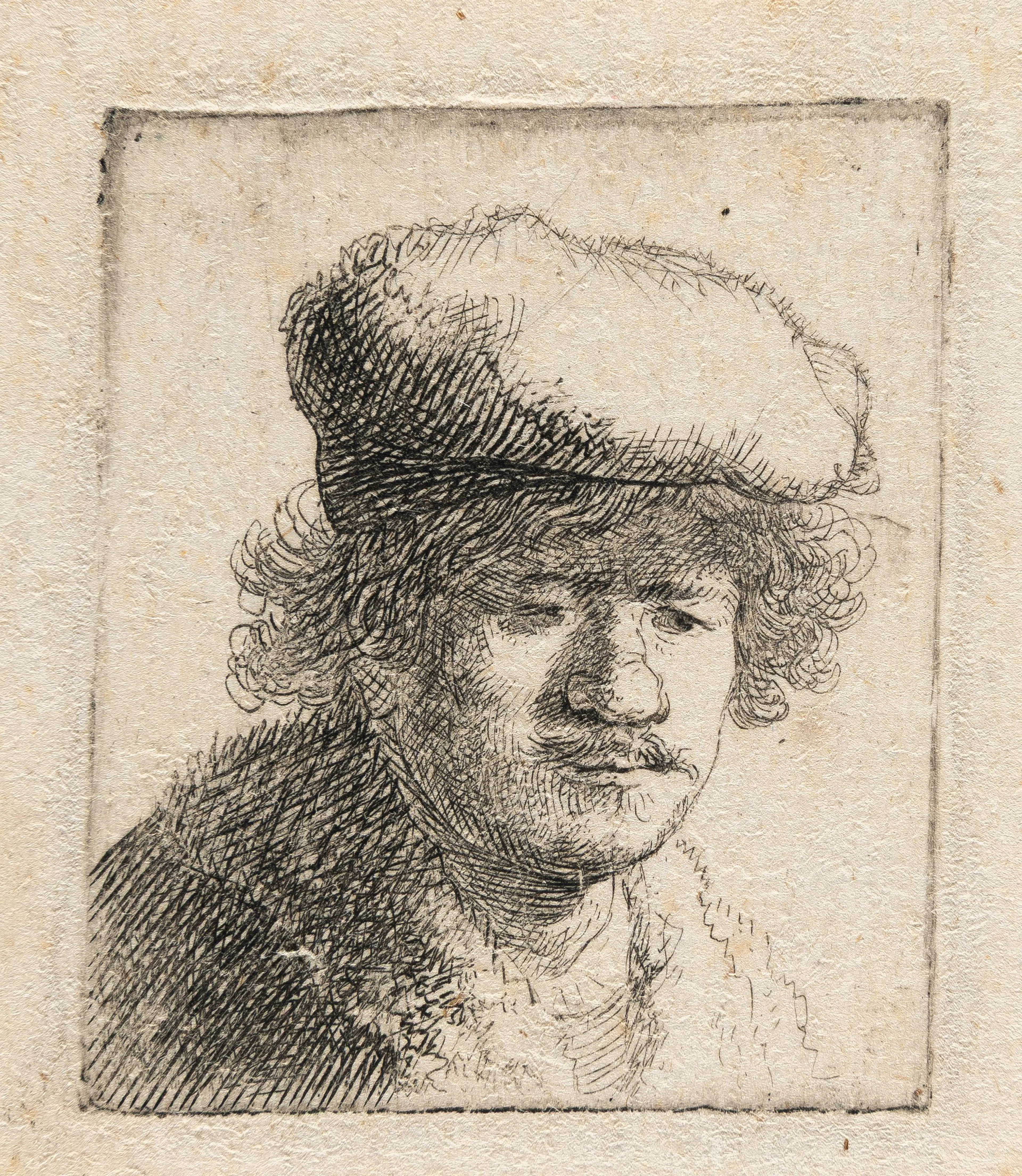Self-Portrait with a Cap Pulled Forward Rembrandt Harmensz. van Rijn