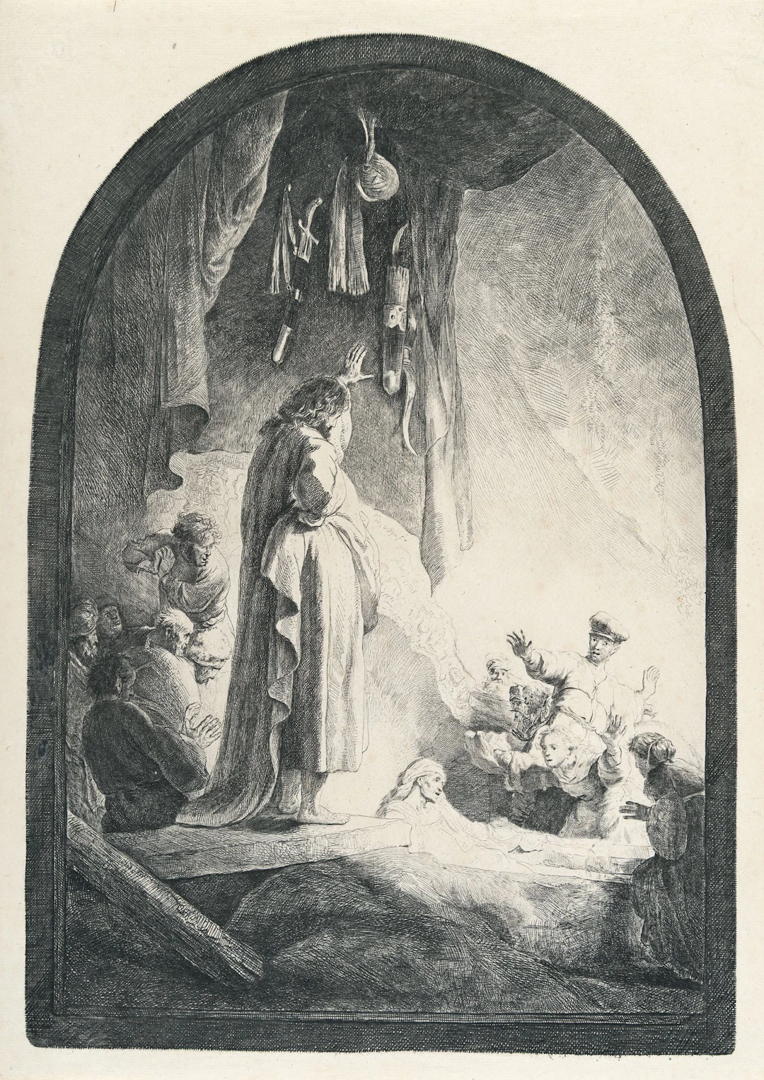 The Raising of Lazarus: The Larger Plate Rembrandt Harmensz. van Rijn