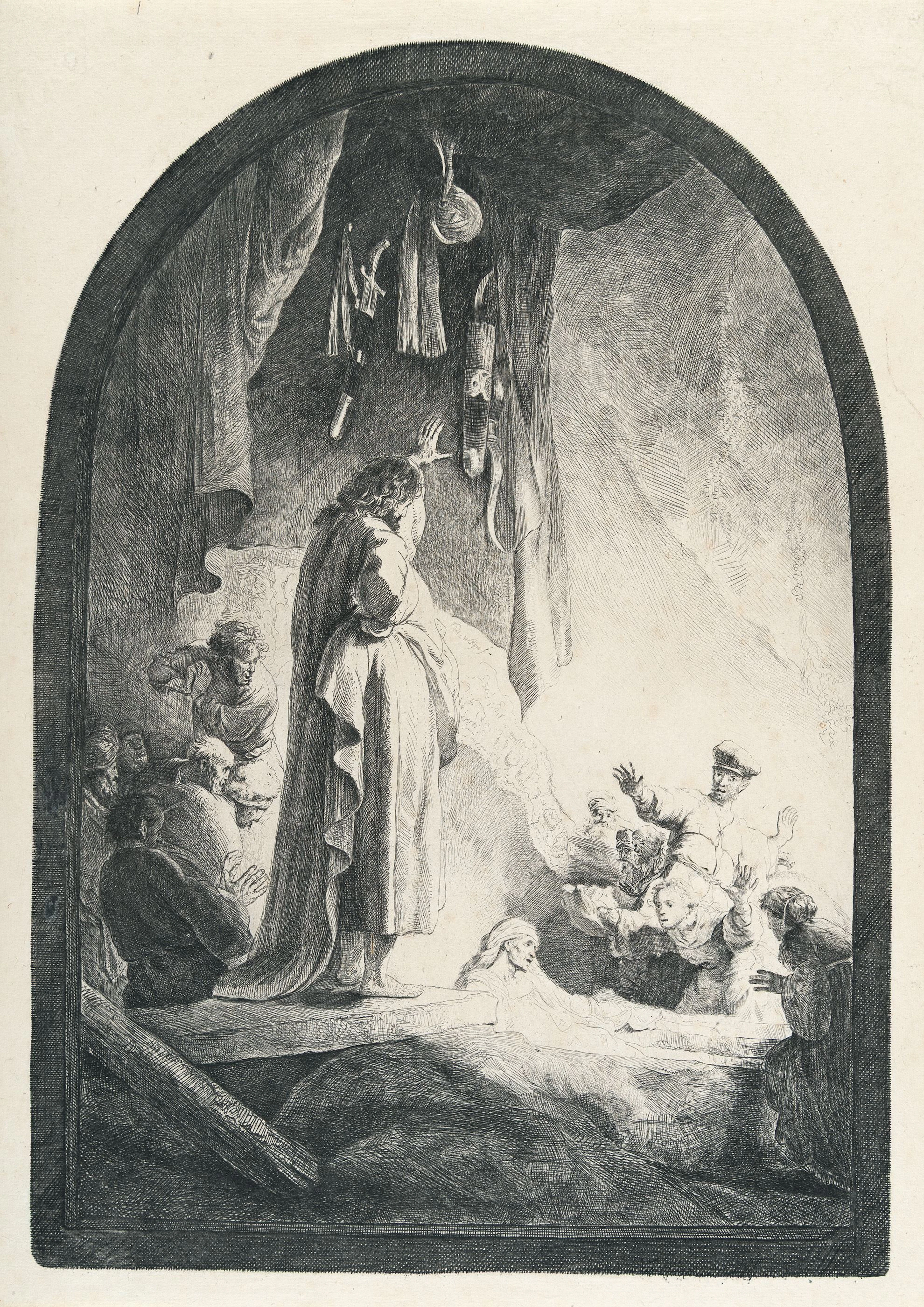 The Raising of Lazarus: The Larger Plate Rembrandt Harmensz. van Rijn
