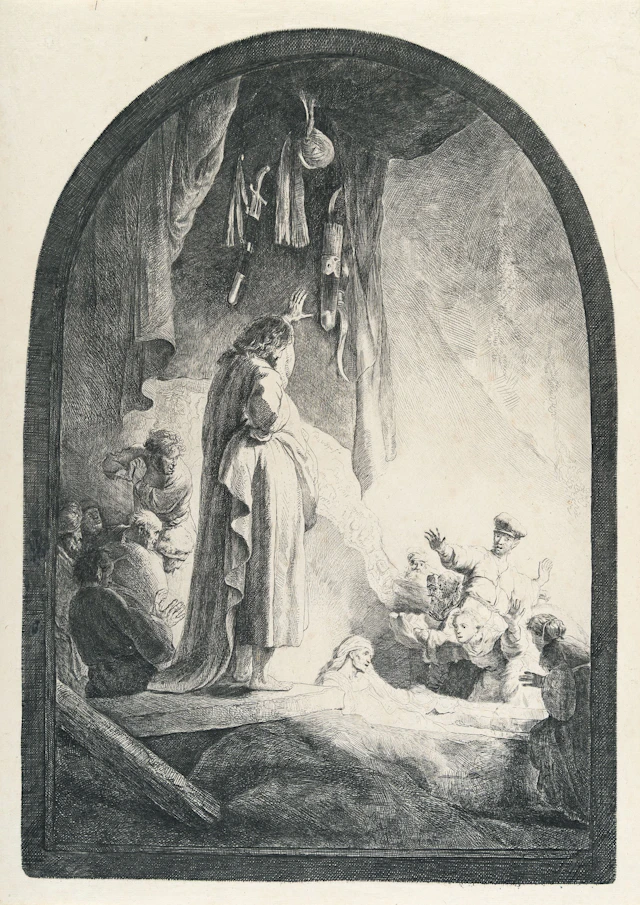 The Raising of Lazarus: The Larger Plate Rembrandt Harmensz. van Rijn