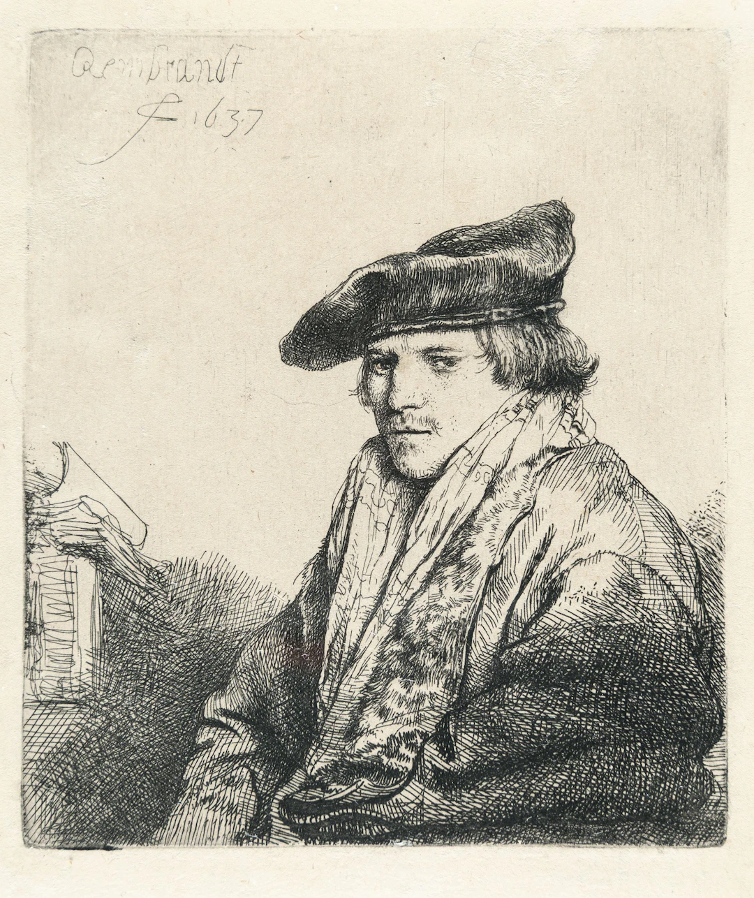 Young Man in a Velvet Cap (Petrus Sylvius?) Rembrandt Harmensz. van Rijn