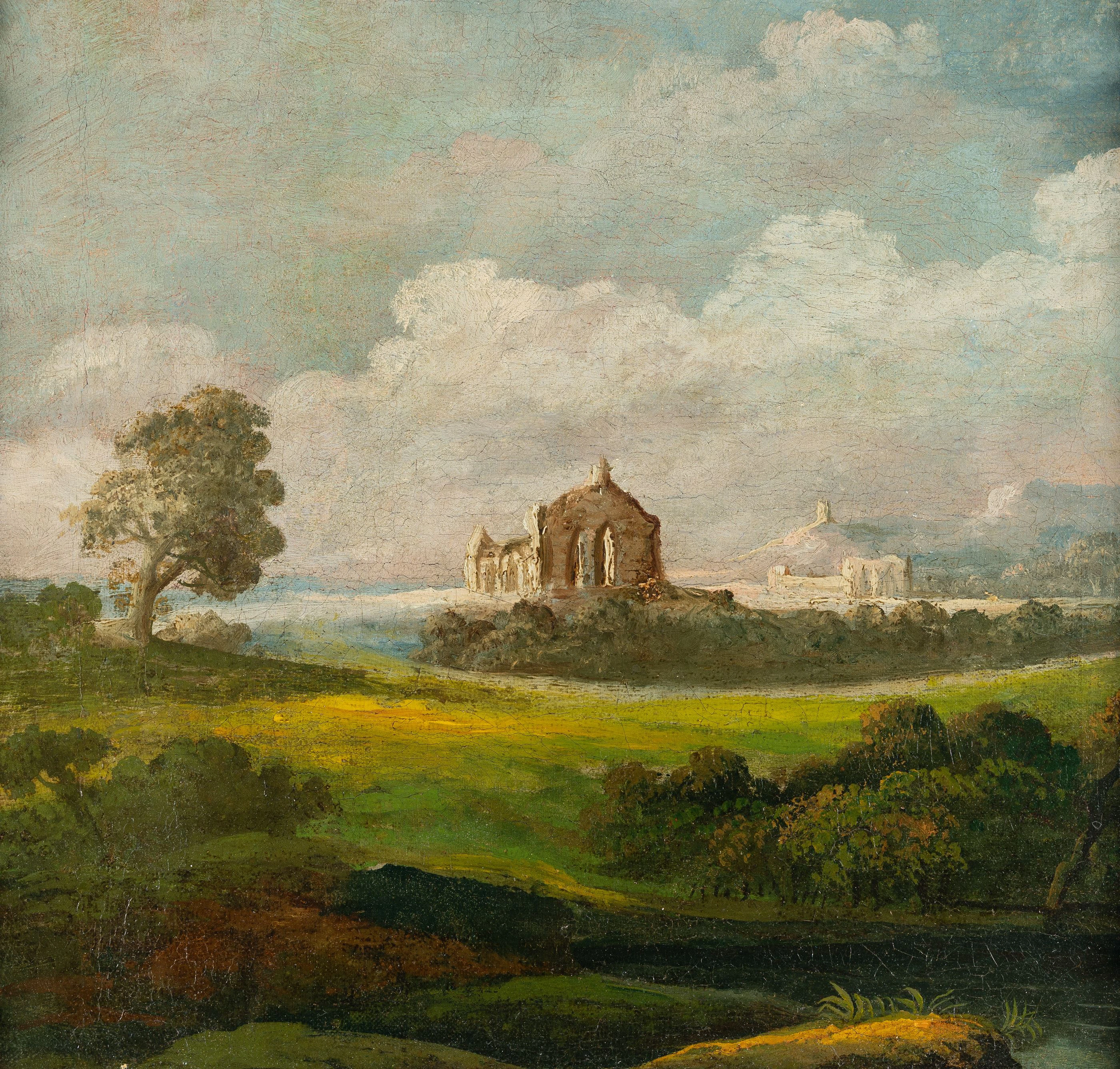 Gothic church ruins in a vast landscape Englisch