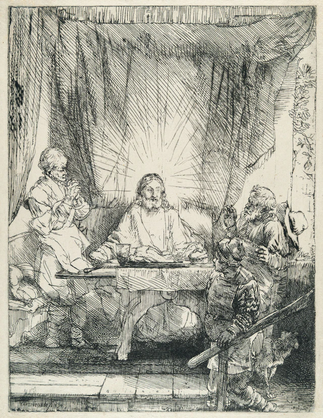 Christ at Emmaus: The Larger Plate Rembrandt Harmensz. van Rijn
